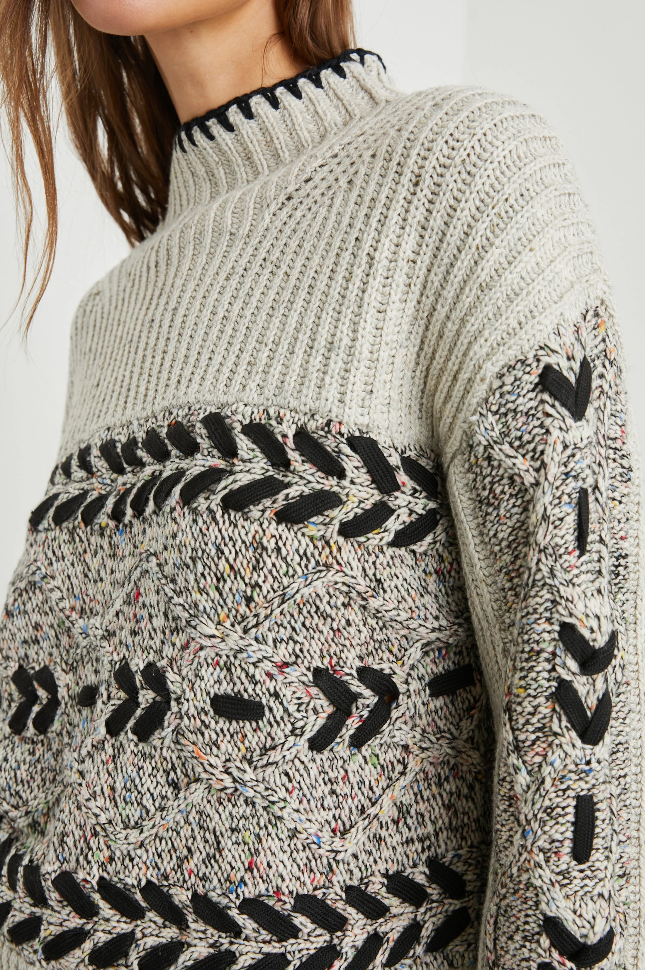 RAINI SWEATER - HEATHER CABLES - Image 2