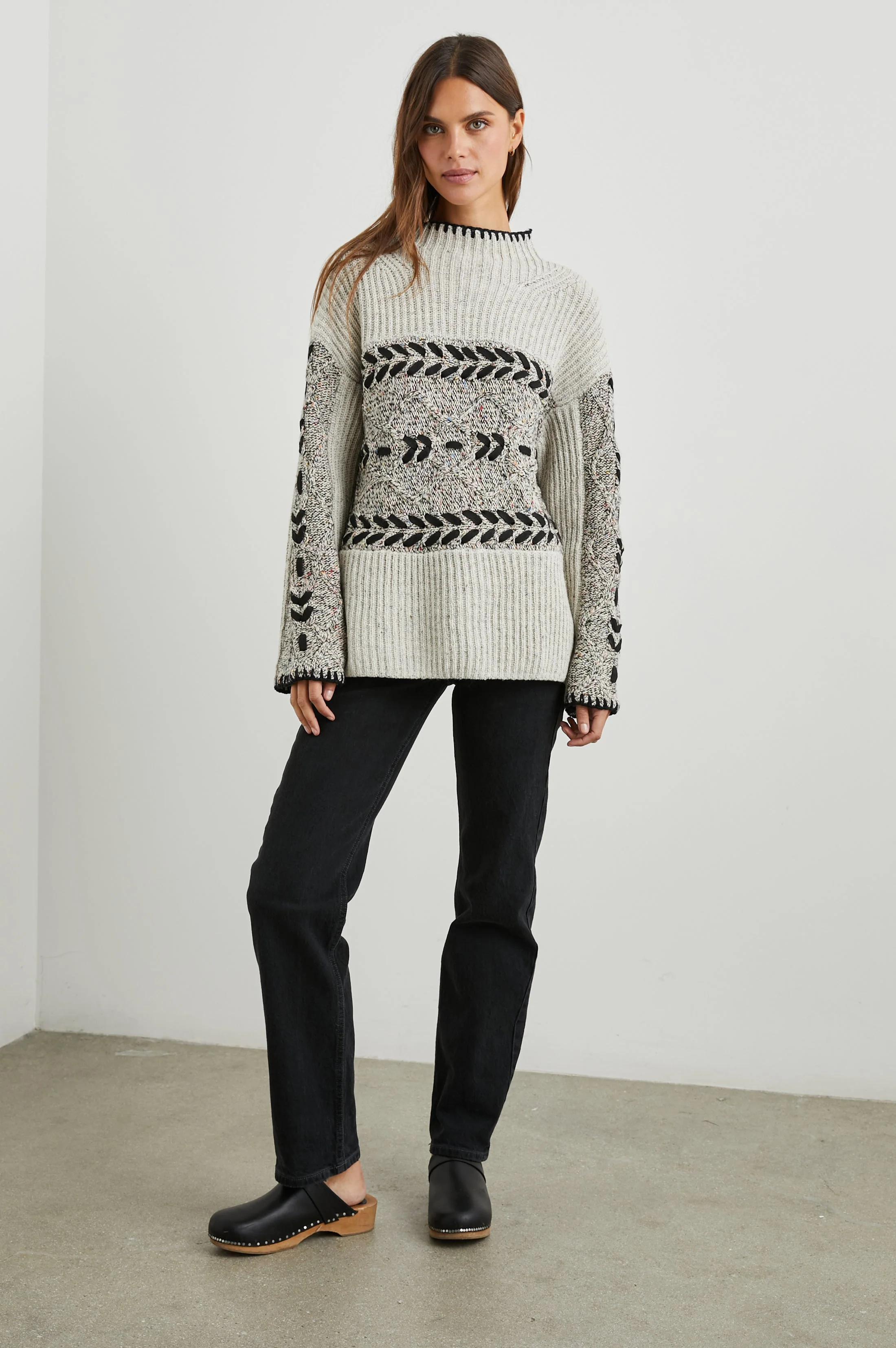 RAINI SWEATER - HEATHER CABLES - Image 3