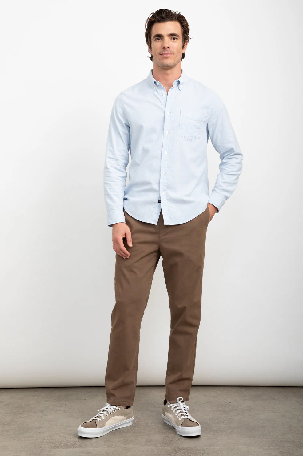 REID SHIRT - BLUE HEATHER OXFORD