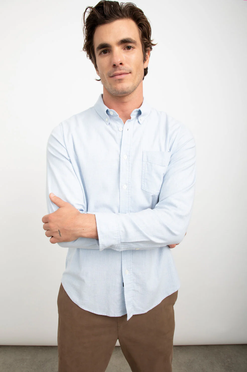 REID SHIRT - BLUE HEATHER OXFORD - Image 2