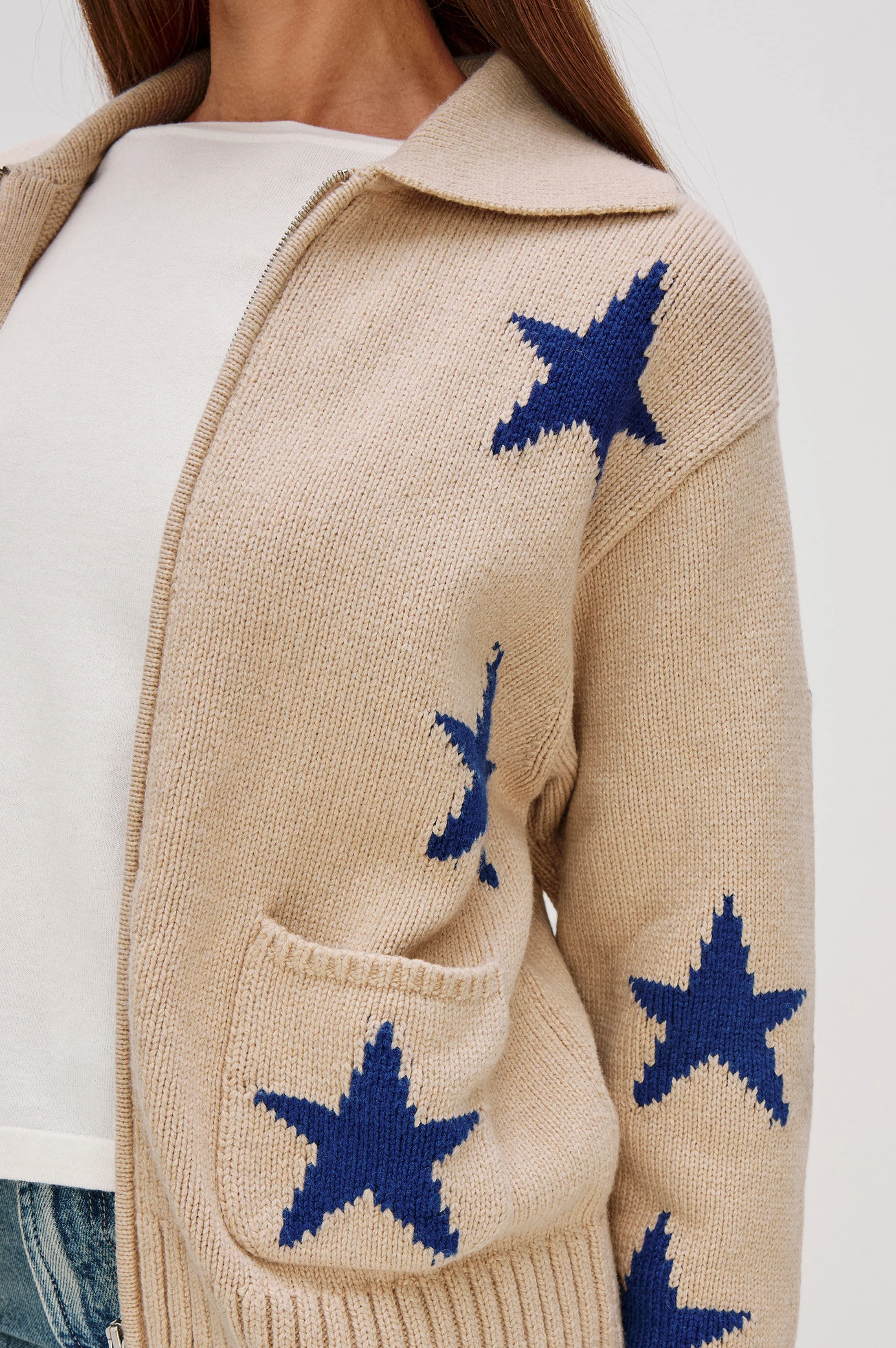 RHEA SWEATER - CAMEL COBALT STARS - Image 2