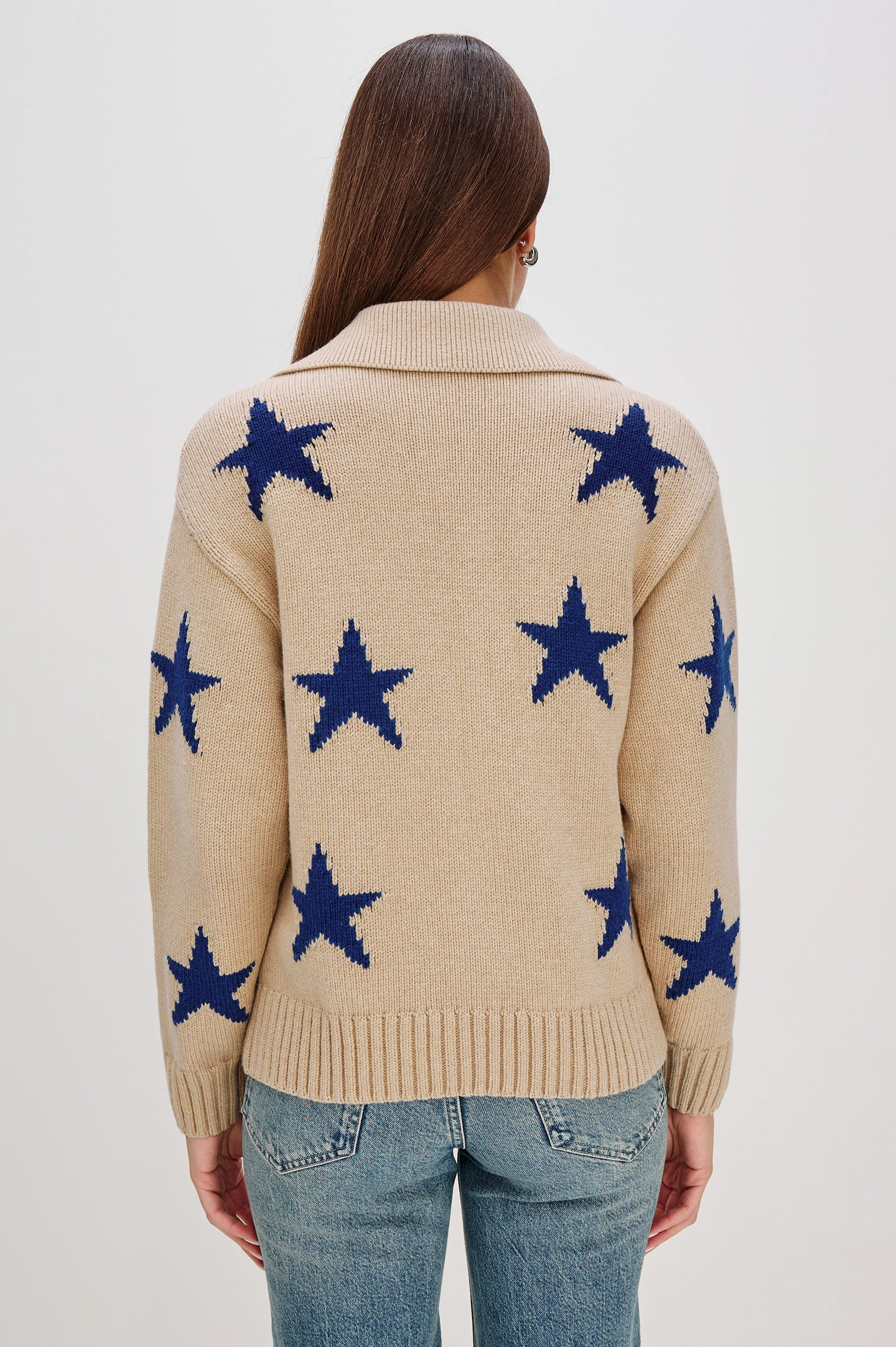 RHEA SWEATER - CAMEL COBALT STARS - Image 5
