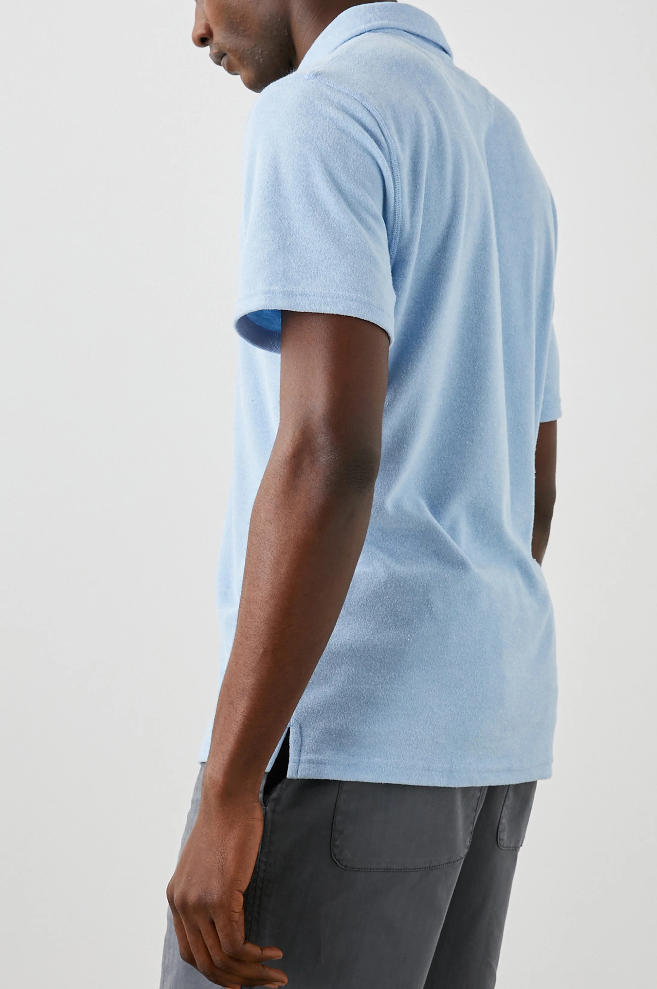 RHEN POLO SHIRT - TERRY CHAMBRAY BLUE - Image 3