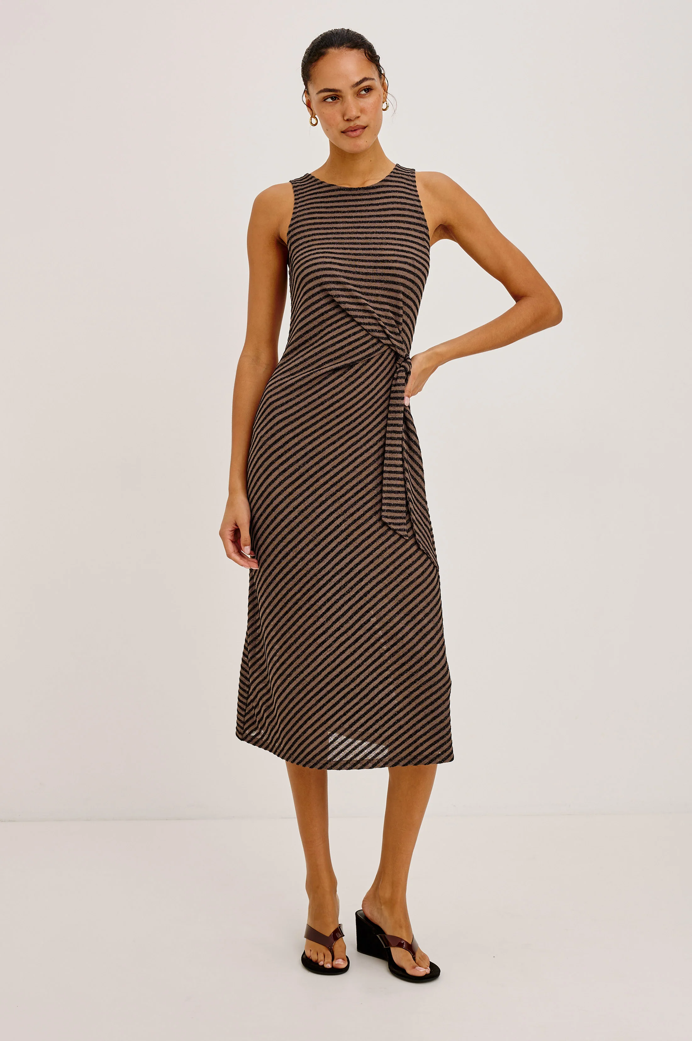 RICKY DRESS - ONYX COCOA STRIPE - Image 3
