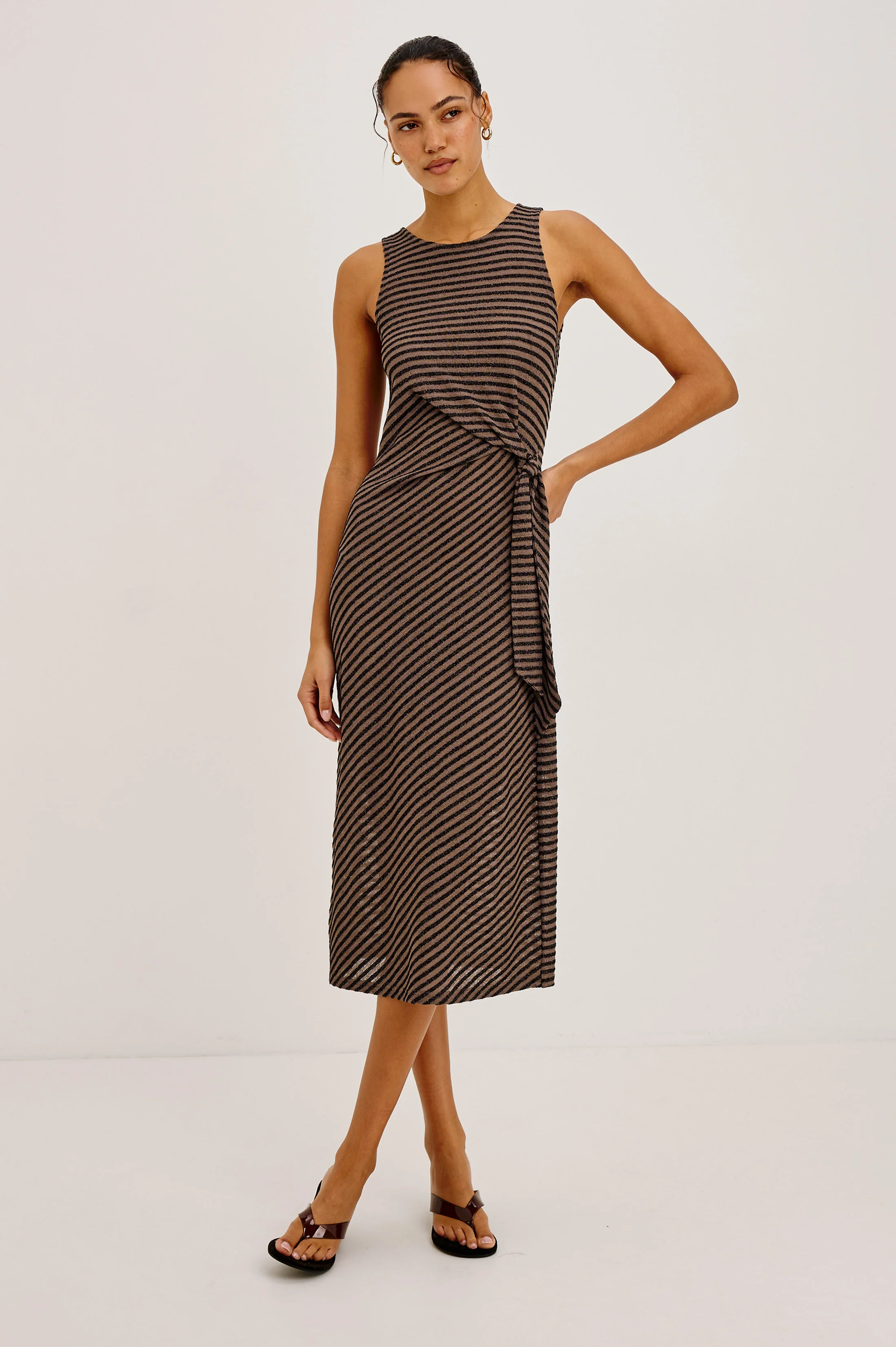 RICKY DRESS - ONYX COCOA STRIPE - Image 4