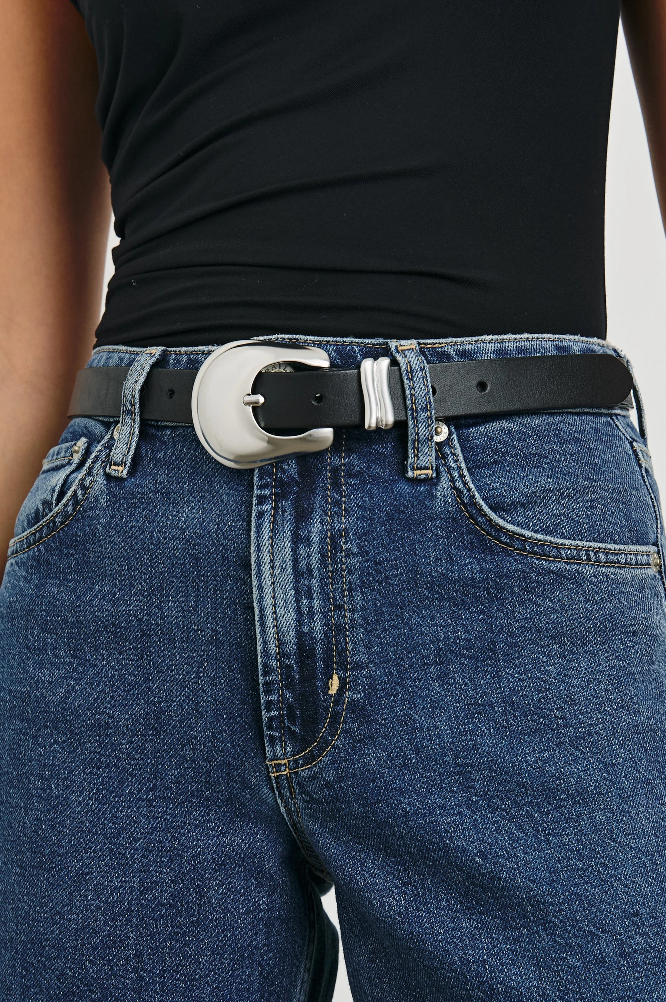 RODEO BELT - BLACK SILVER - Image 2