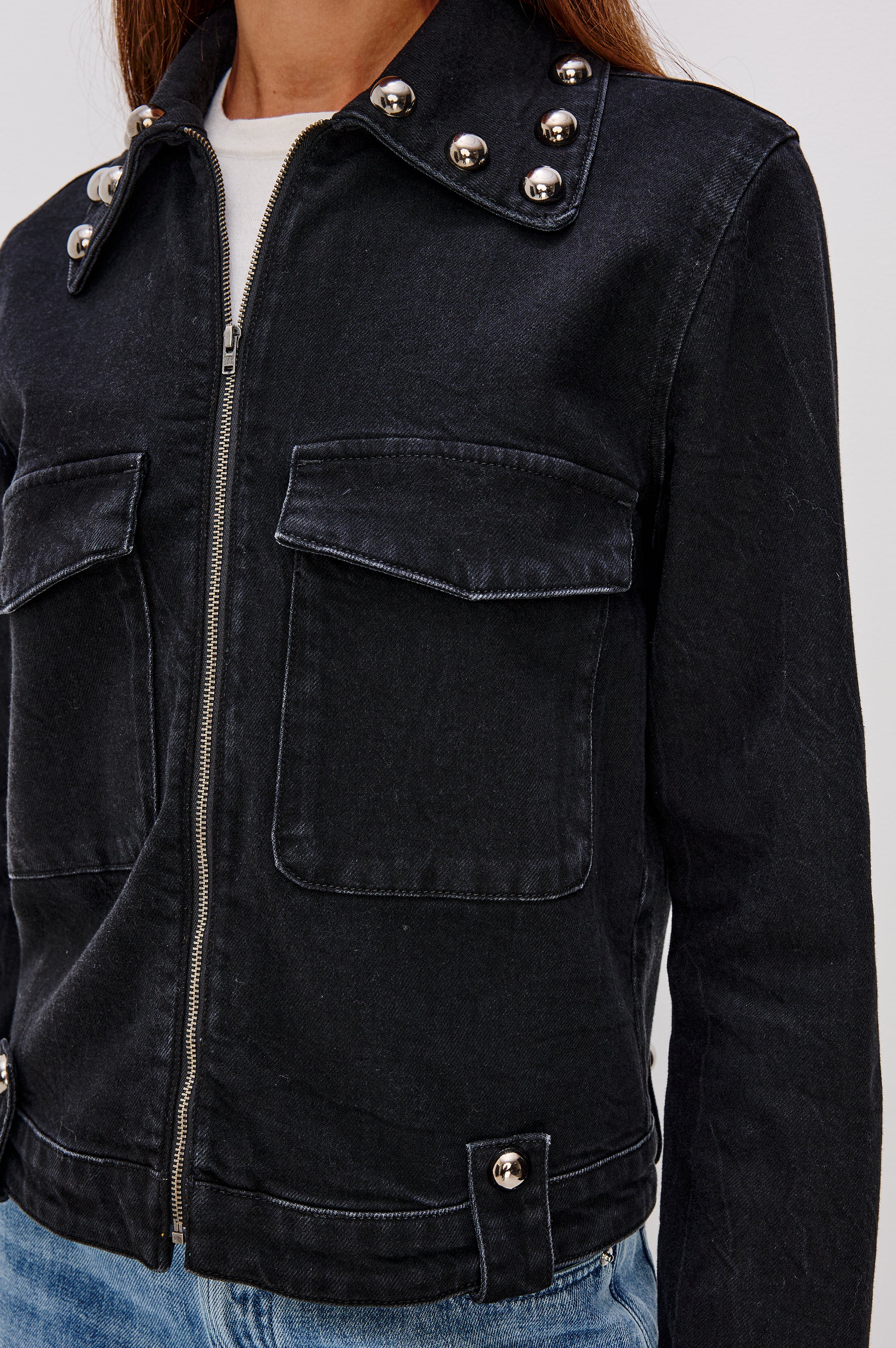 ROXBURY JACKET - BLACK STONE STUDDED - Image 4