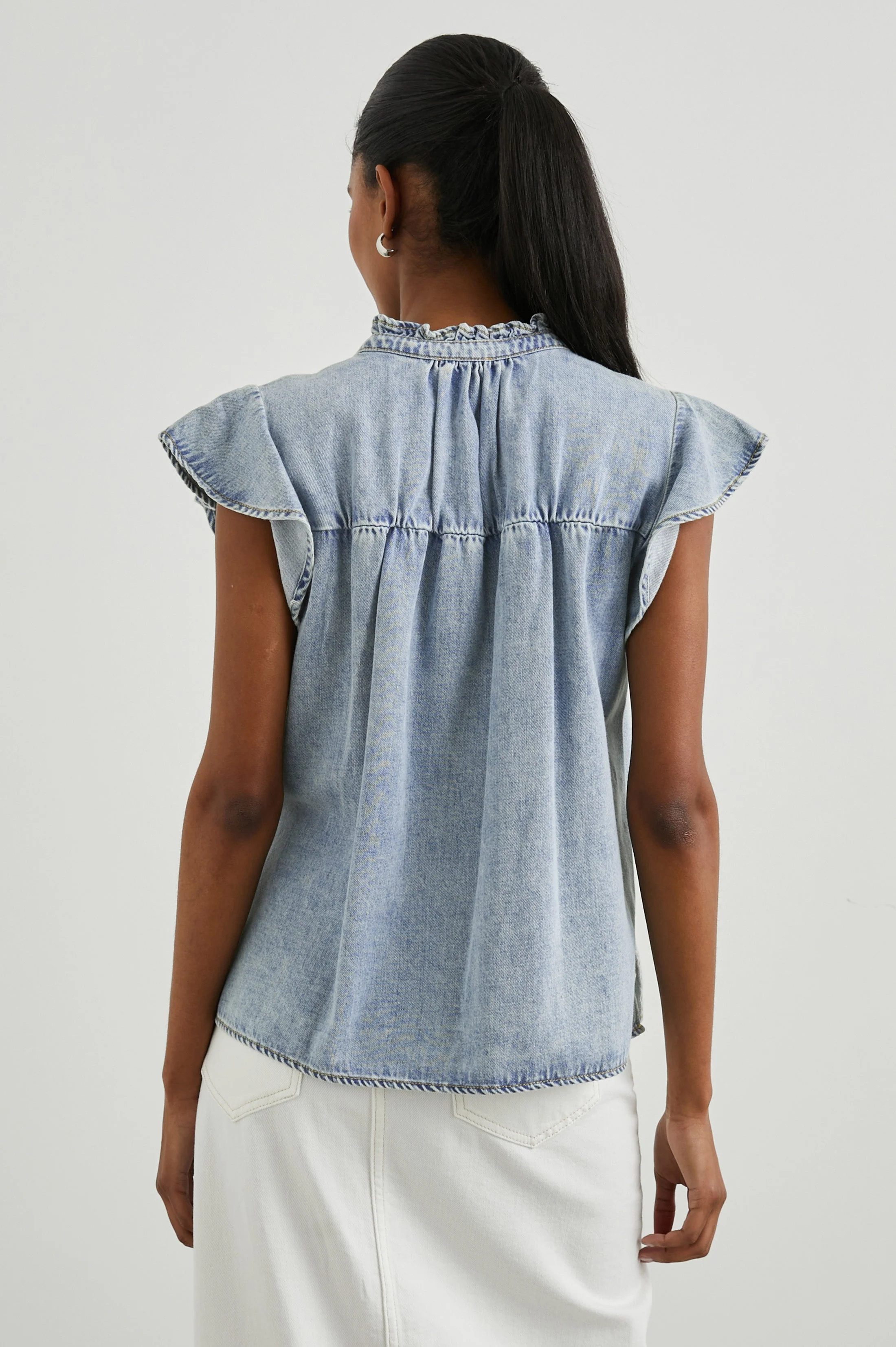 RUTHIE TOP - FADED INDIGO - Image 5
