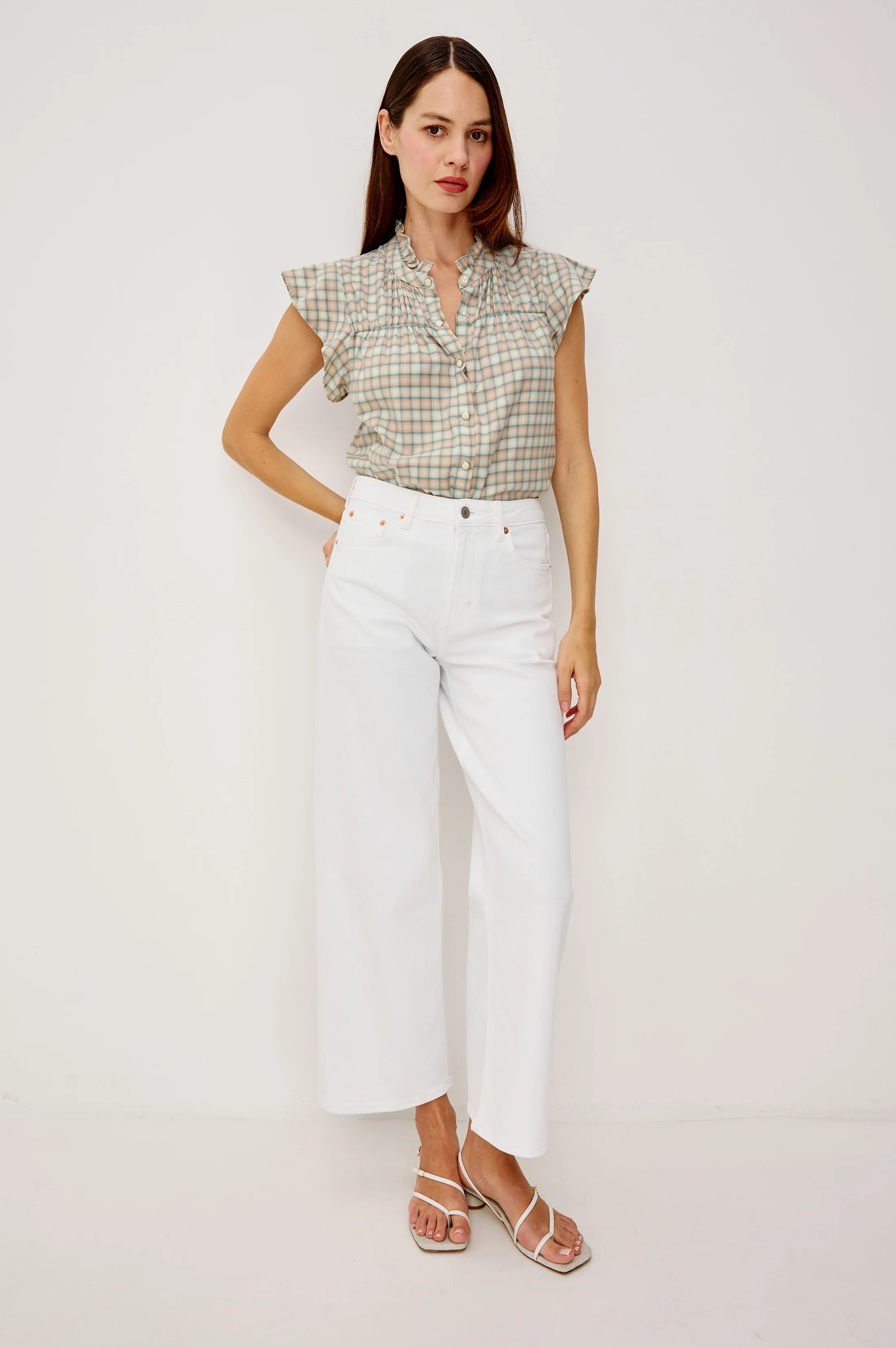 RUTHIE TOP - JULEP MINT CHECK - Image 3
