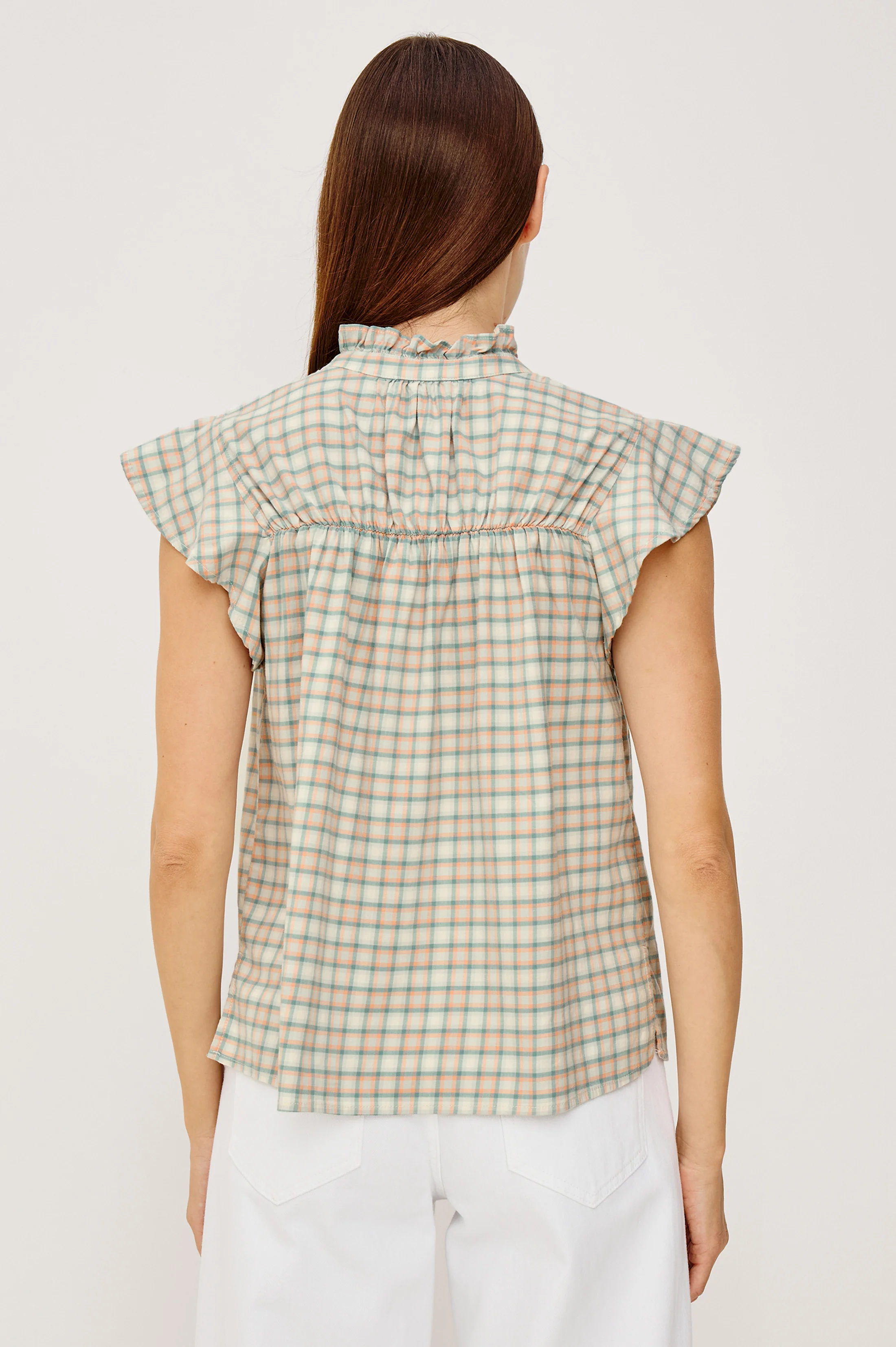 RUTHIE TOP - JULEP MINT CHECK - Image 5