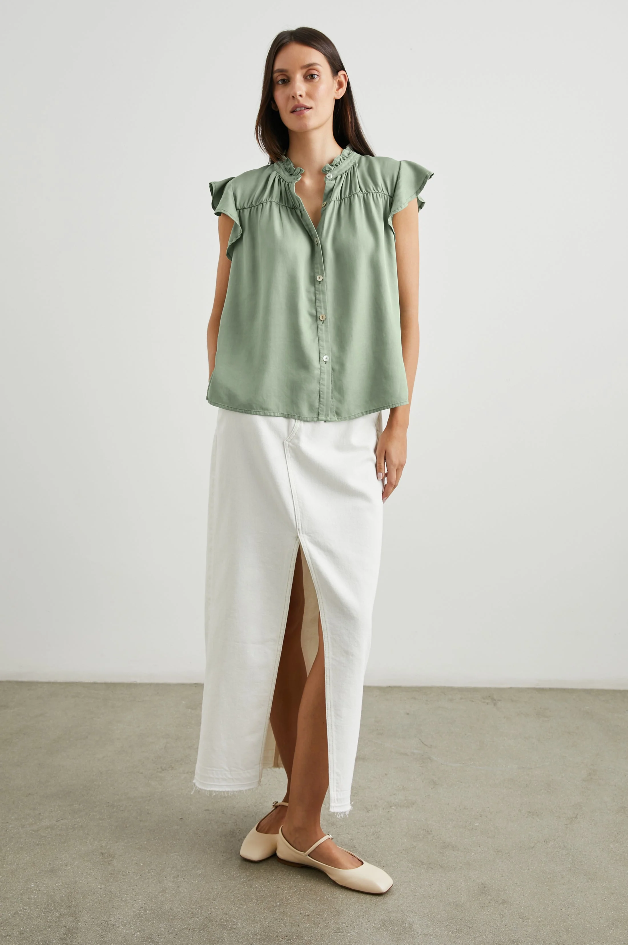 RUTHIE TOP - SAGE DENIM - Image 5