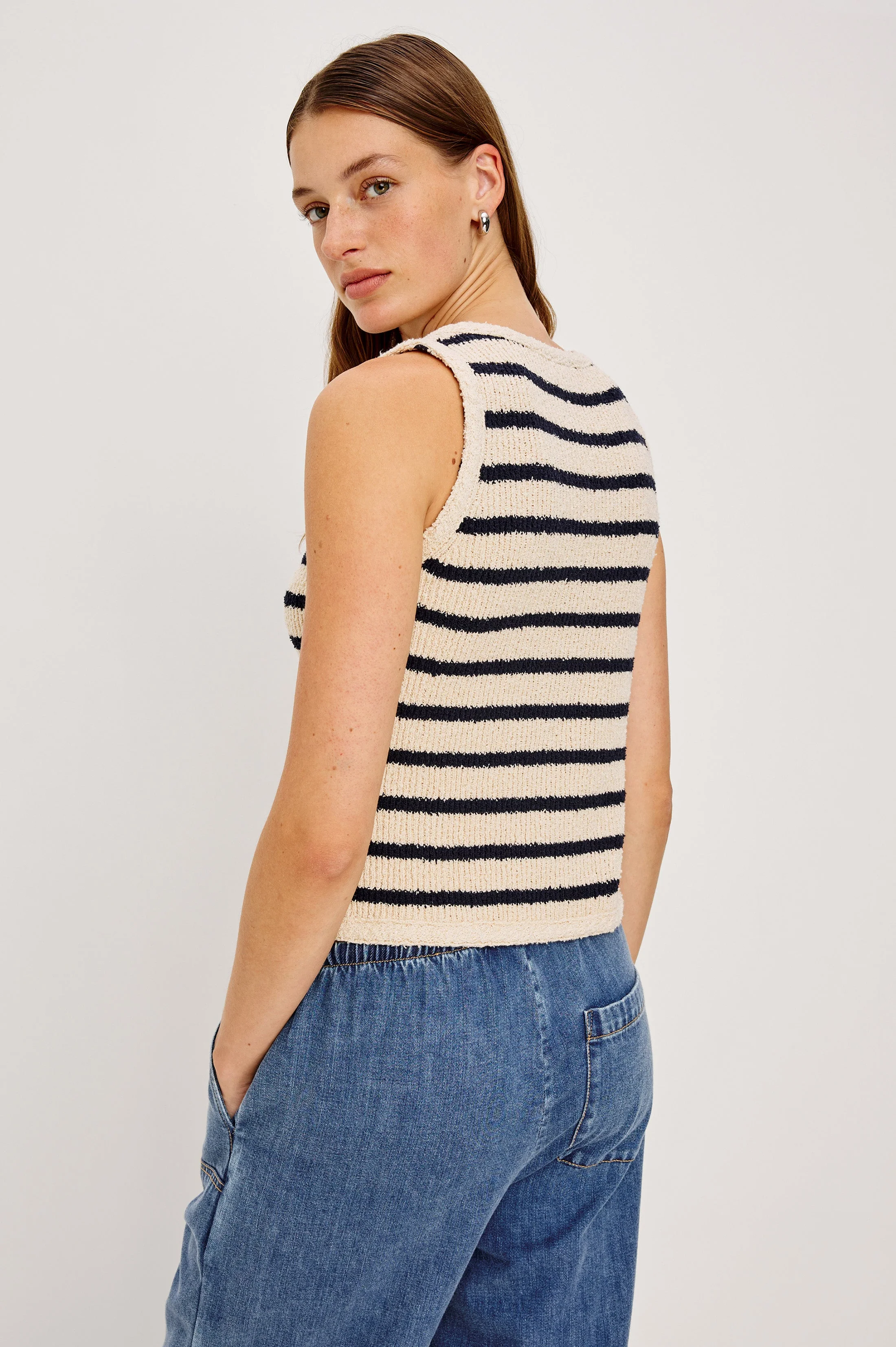SADE VEST - IVORY NAVY STRIPE - Image 4
