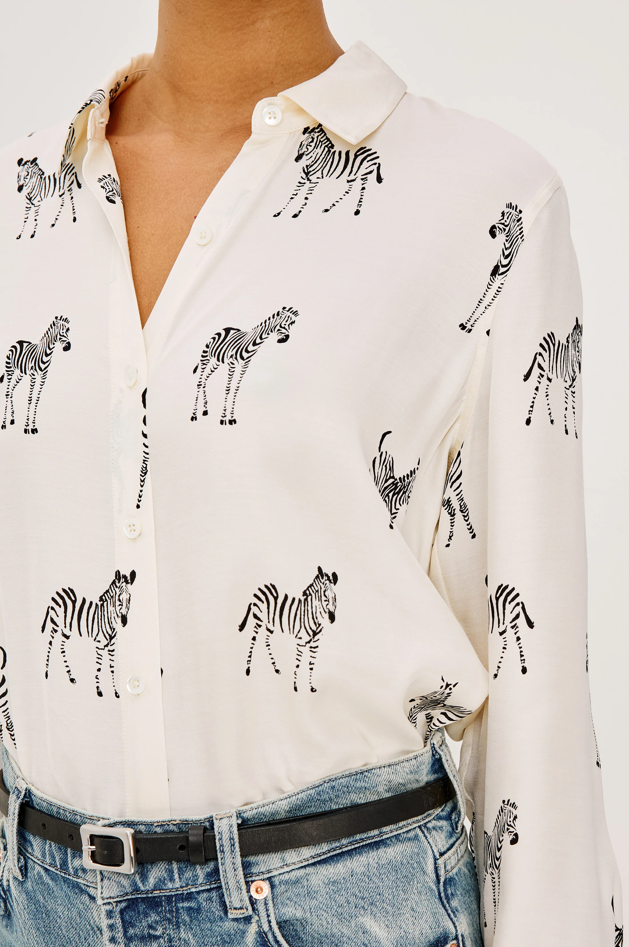 SAIGE SHIRT - IVORY ZEBRA - Image 2