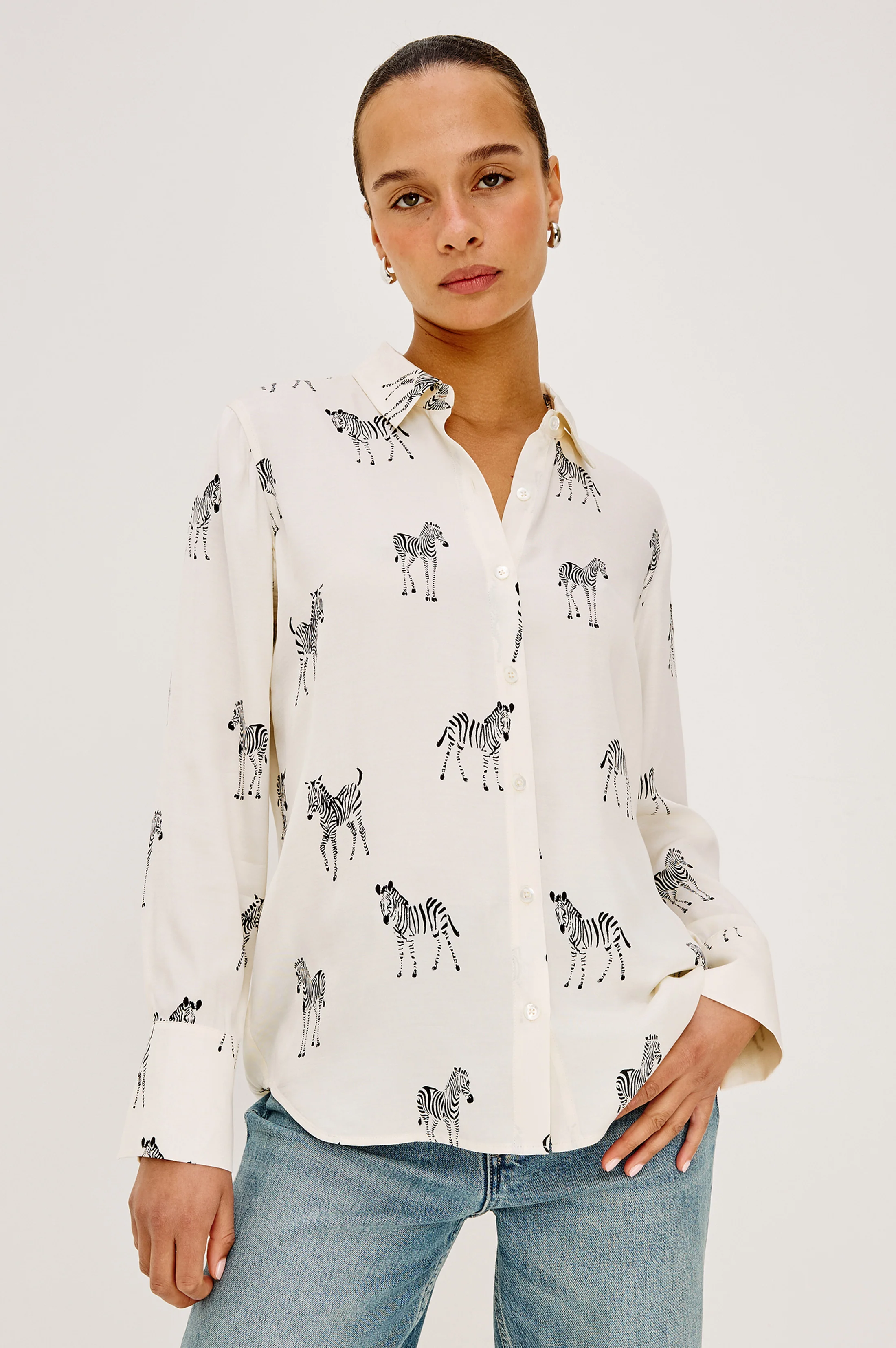 SAIGE SHIRT - IVORY ZEBRA - Image 4