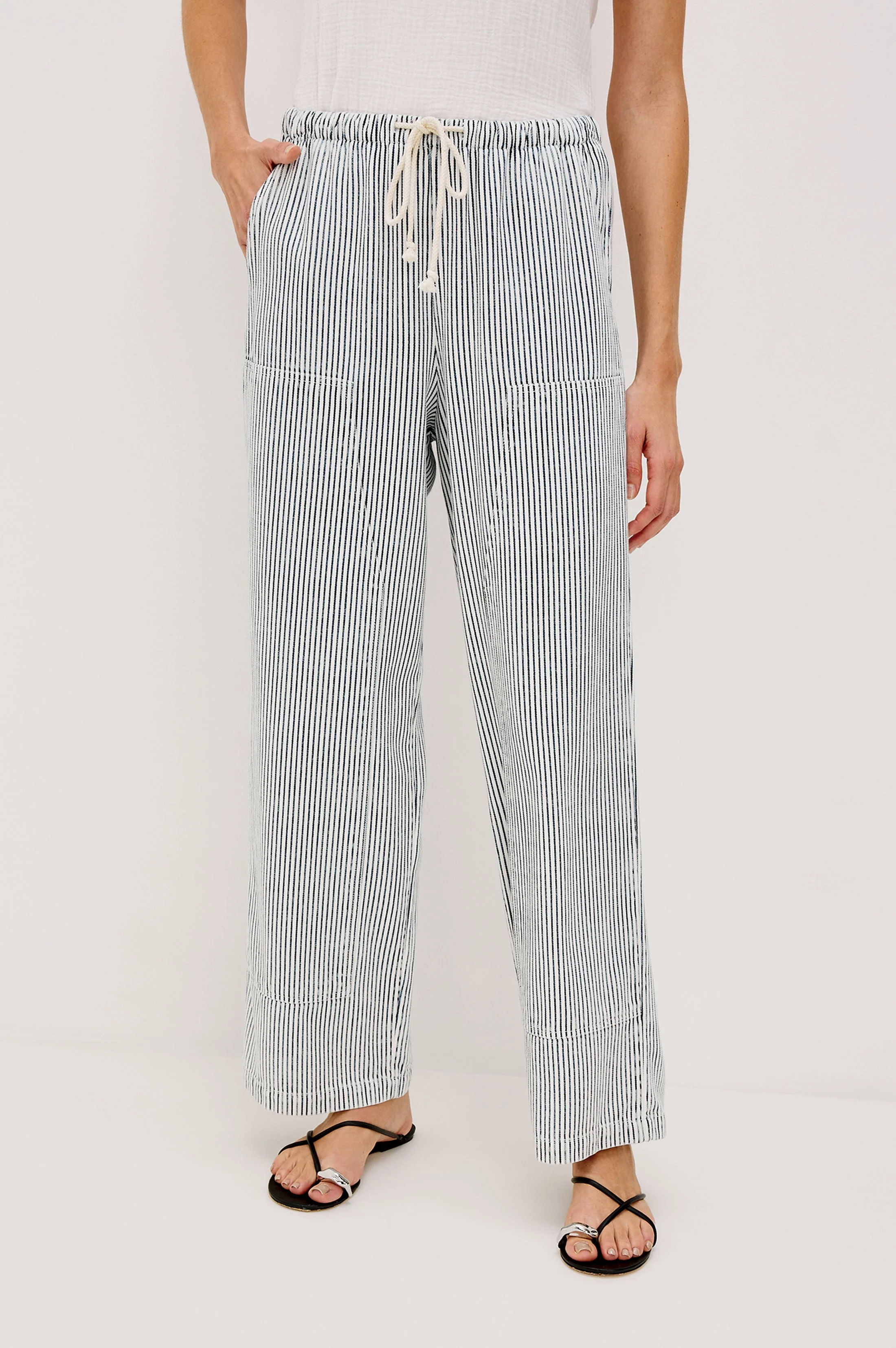 SANDERSON PANT - INDIGO RAILROAD STRIPE