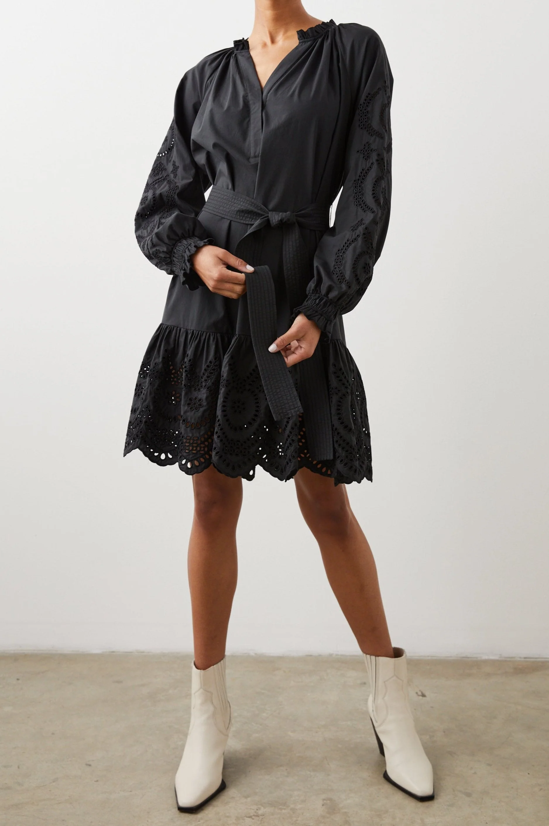 SAYLOR DRESS - BLACK EYELET - Image 3
