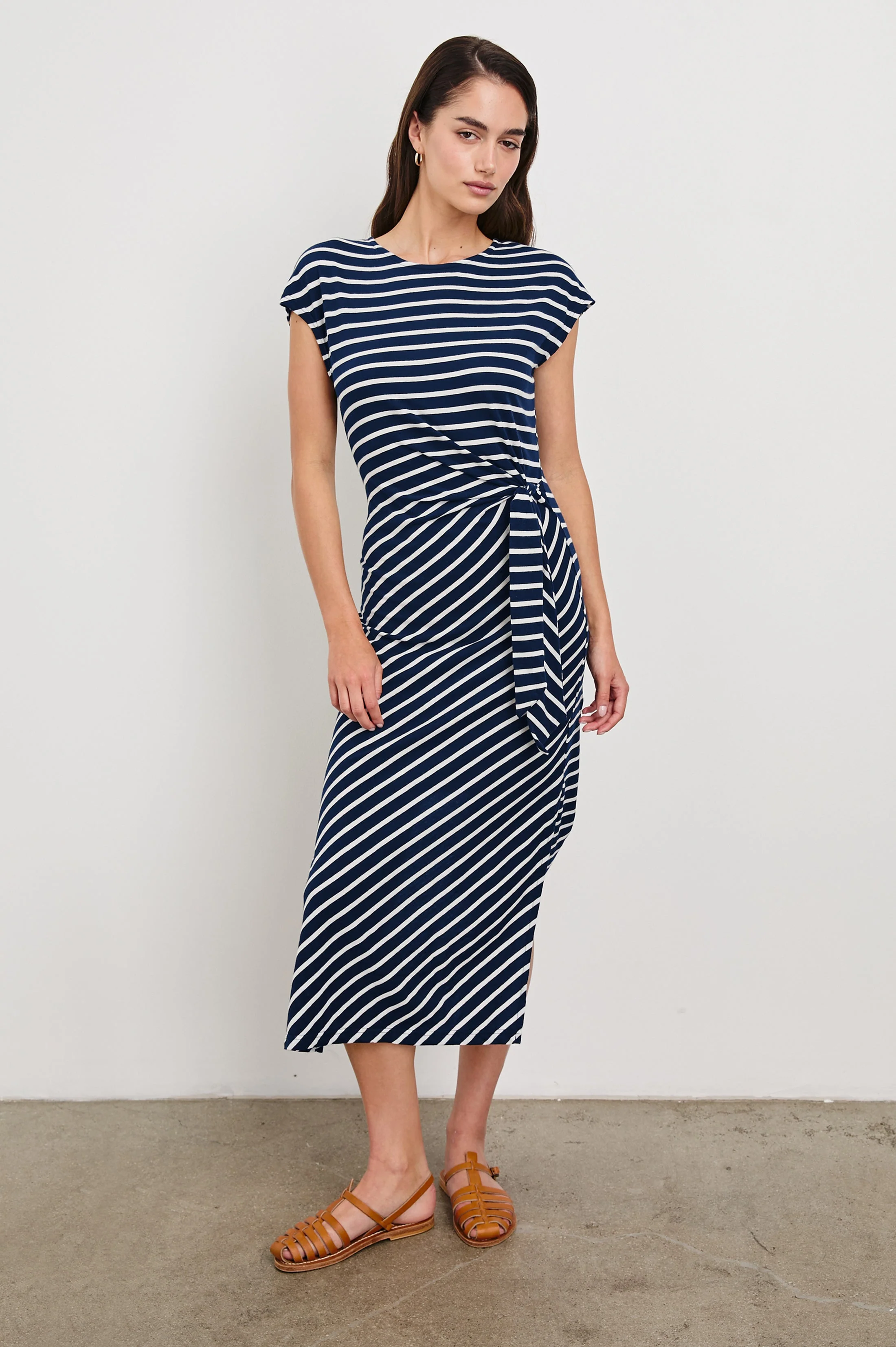 SELAH DRESS - NAVY IVORY STRIPE - Image 3