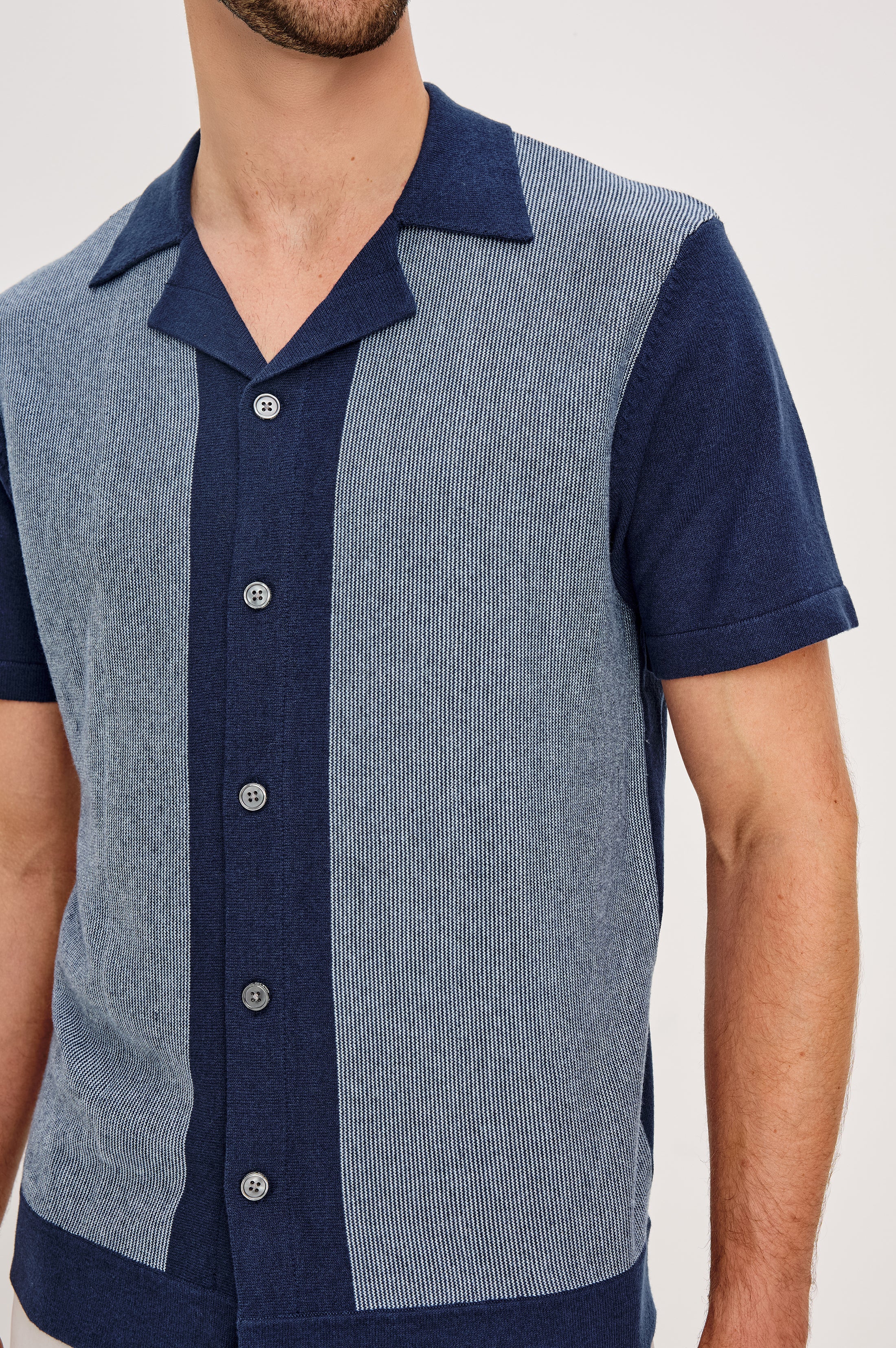 SILAS SHIRT - NAVY LAGOON STRIPE - Image 4