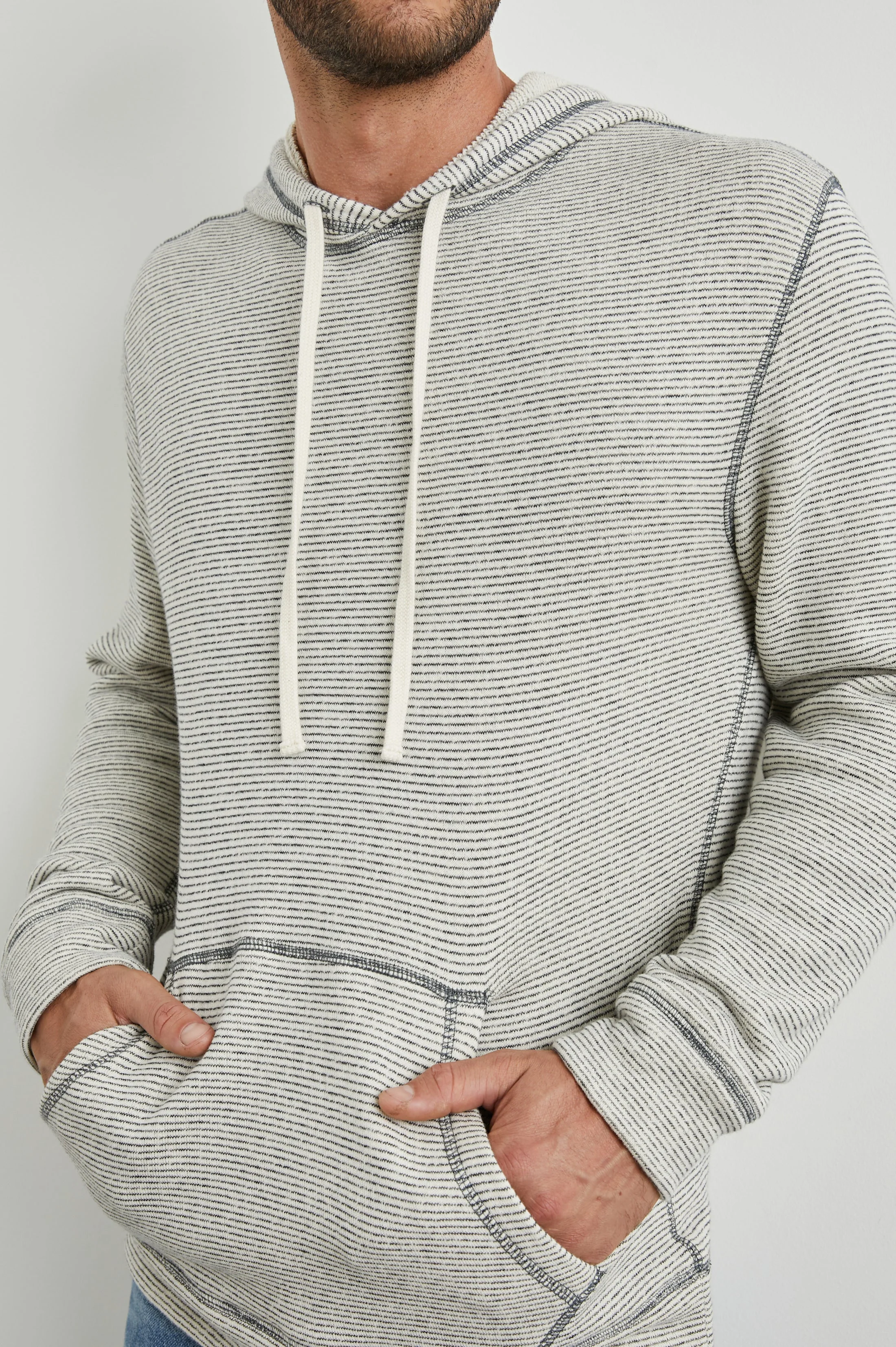 SMITH HOODIE - CREAM NAVY STRIPE - Image 2