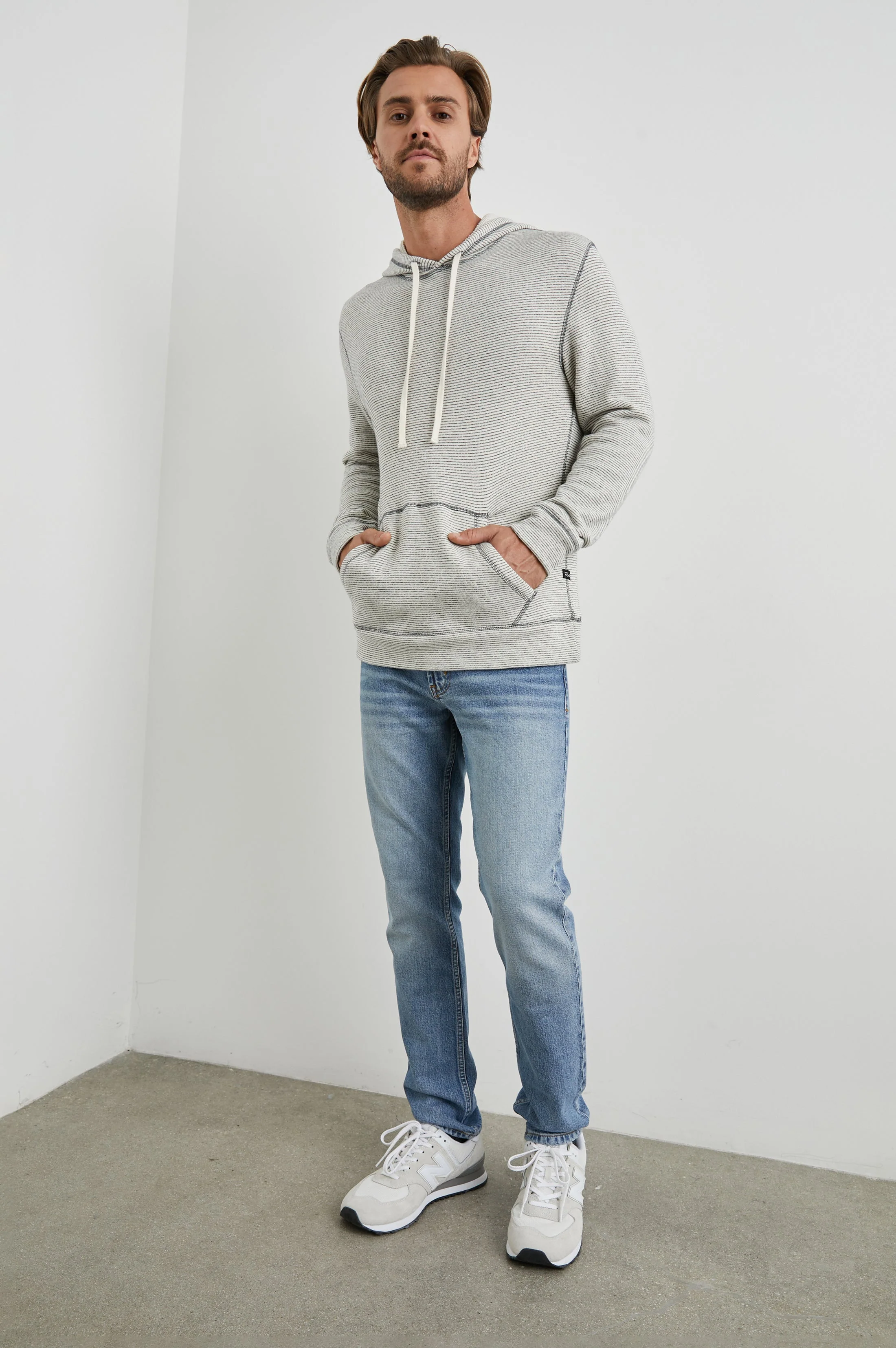 SMITH HOODIE - CREAM NAVY STRIPE - Image 3