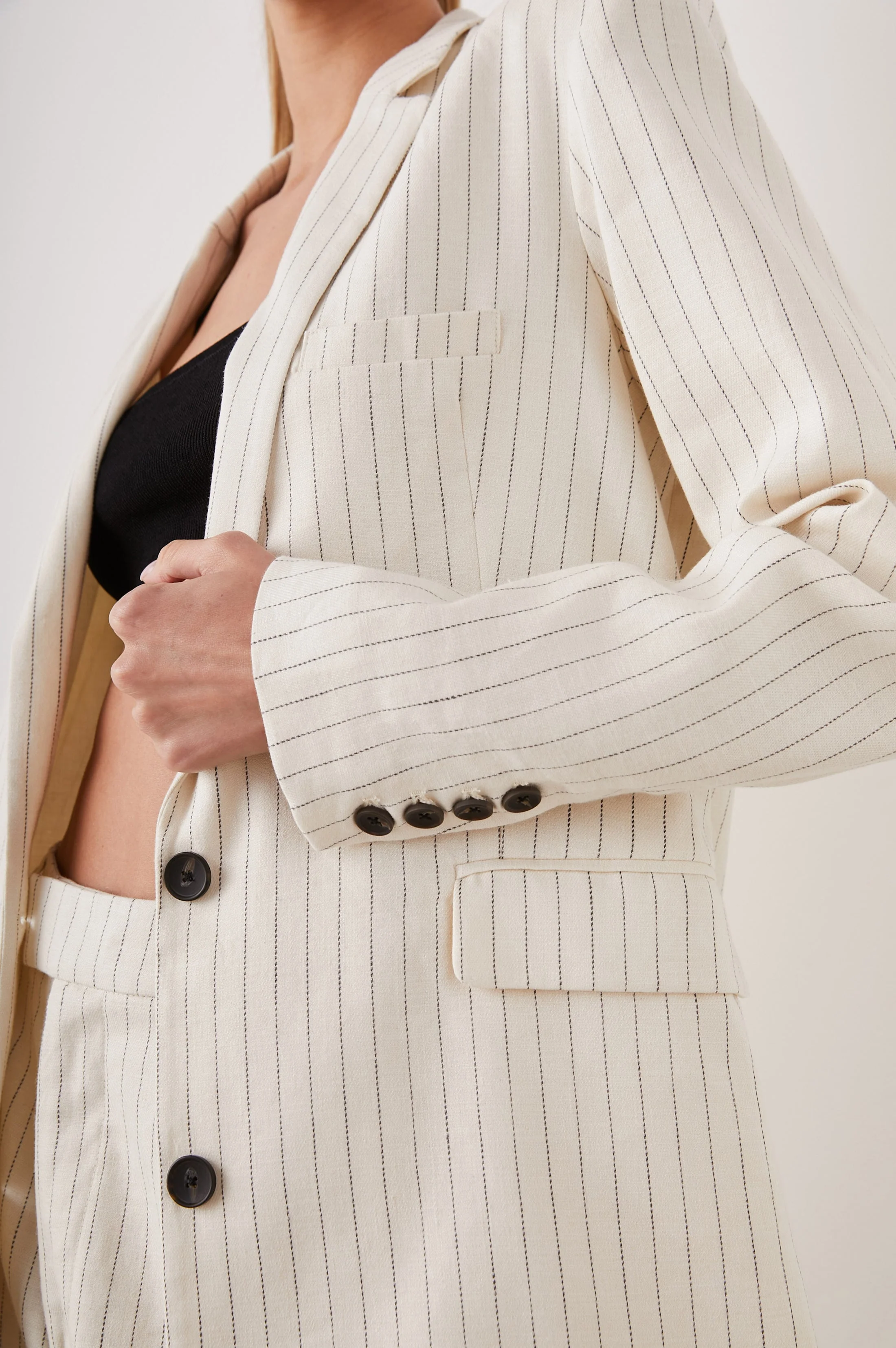 STANTON BLAZER - IVORY PINSTRIPE - Image 2