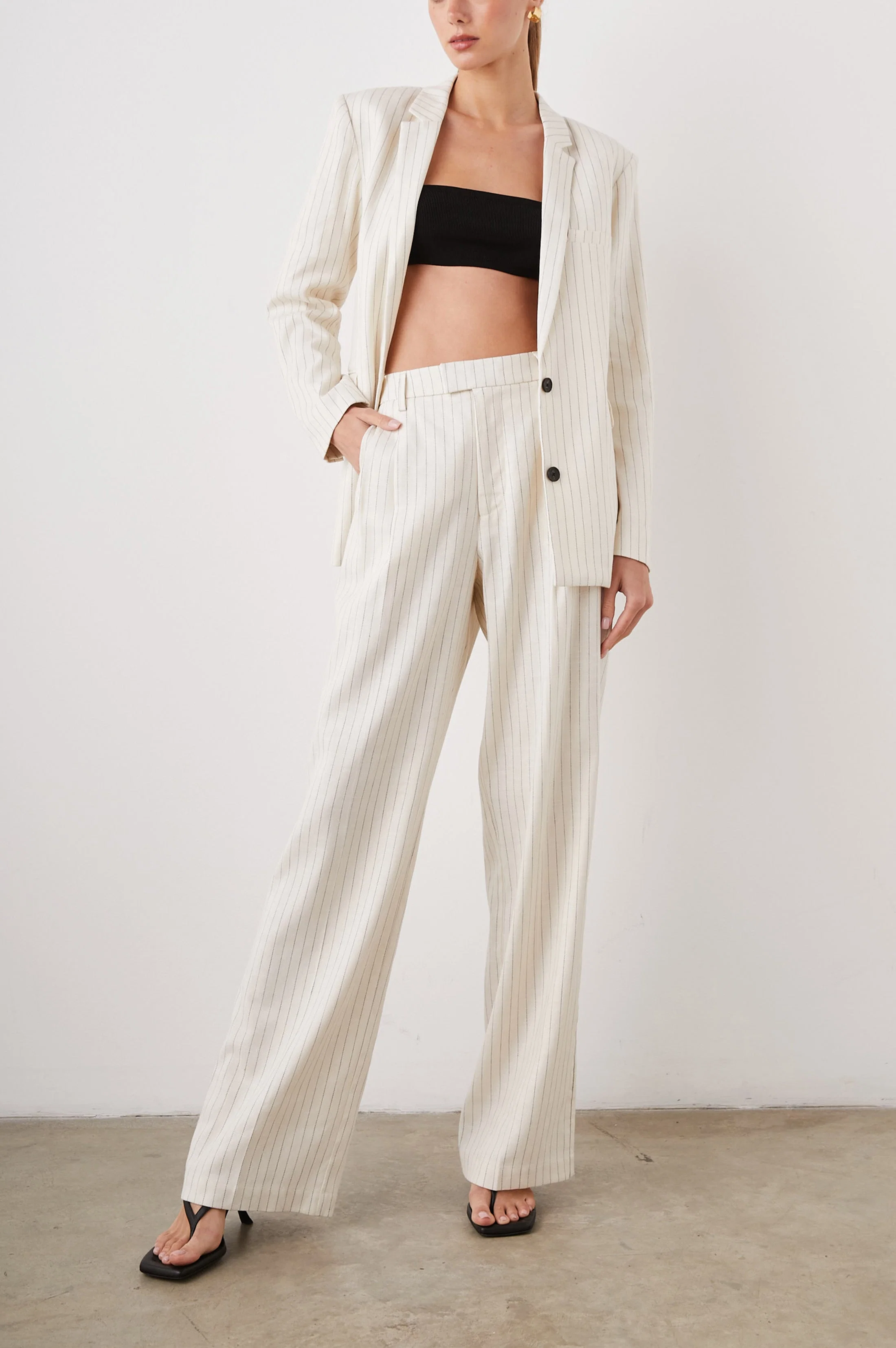 STANTON BLAZER - IVORY PINSTRIPE - Image 3