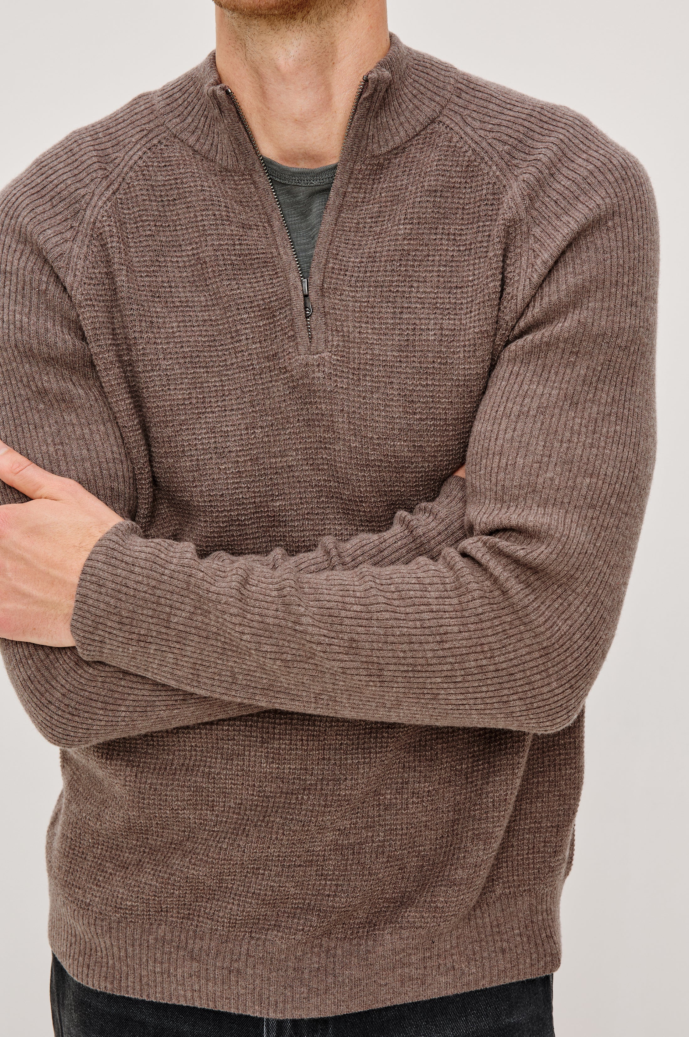 STARK QUARTER ZIP - BROWN MELANGE - Image 2