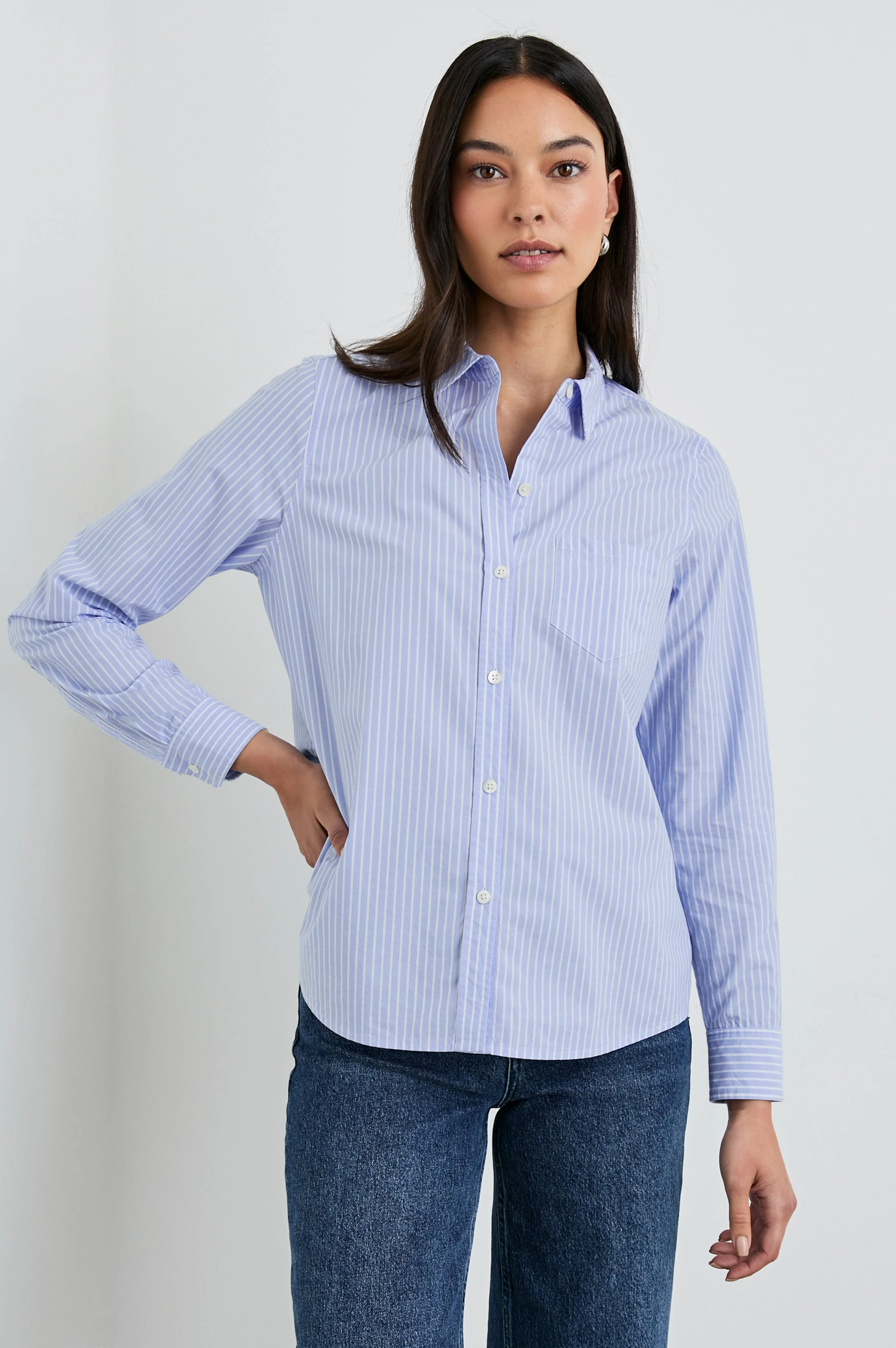 STINA SHIRT - OXFORD WHITE STRIPE - Image 4
