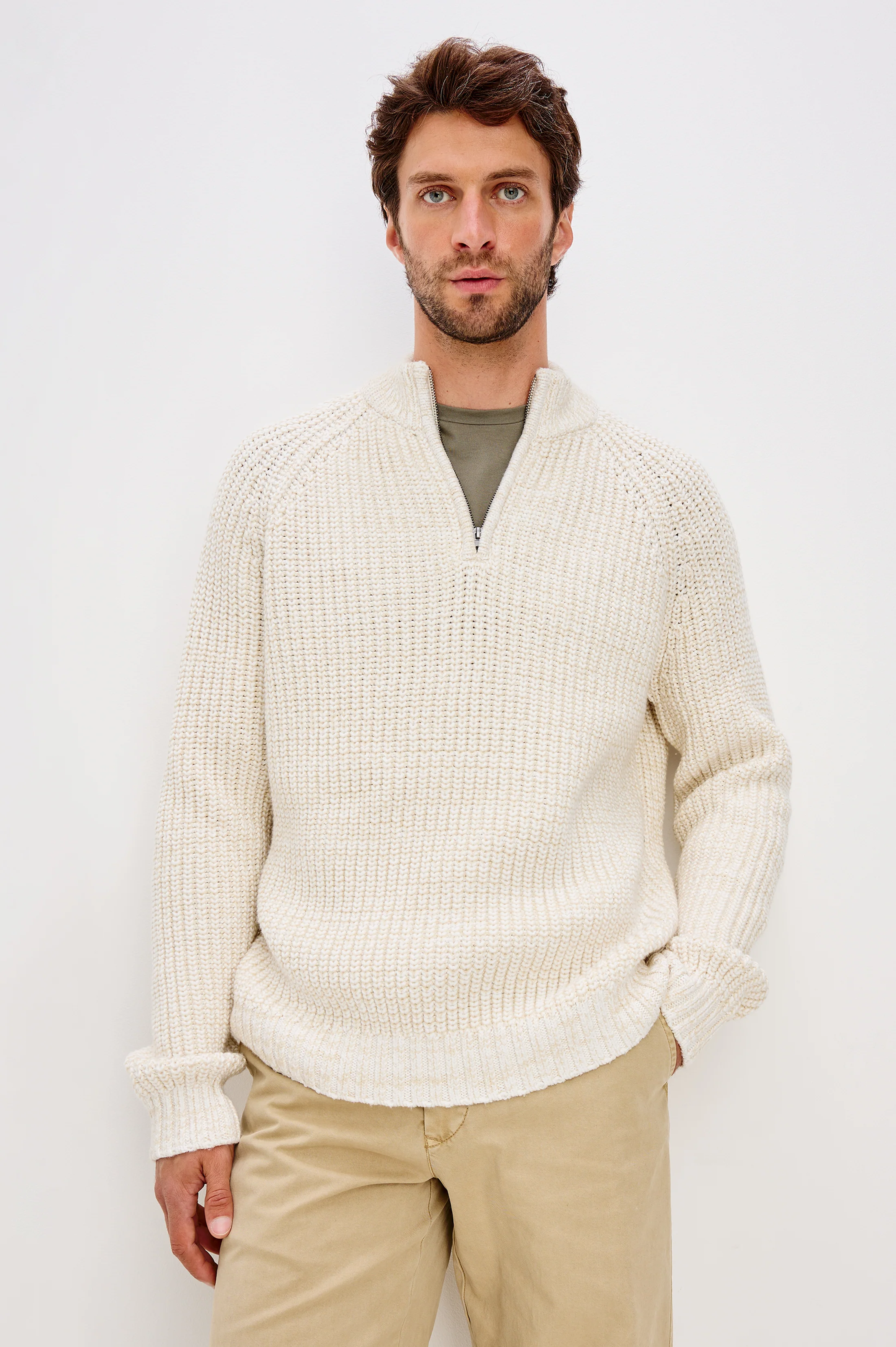 STRATTON QUARTER ZIP - SNOWDRIFT MARL - Image 4