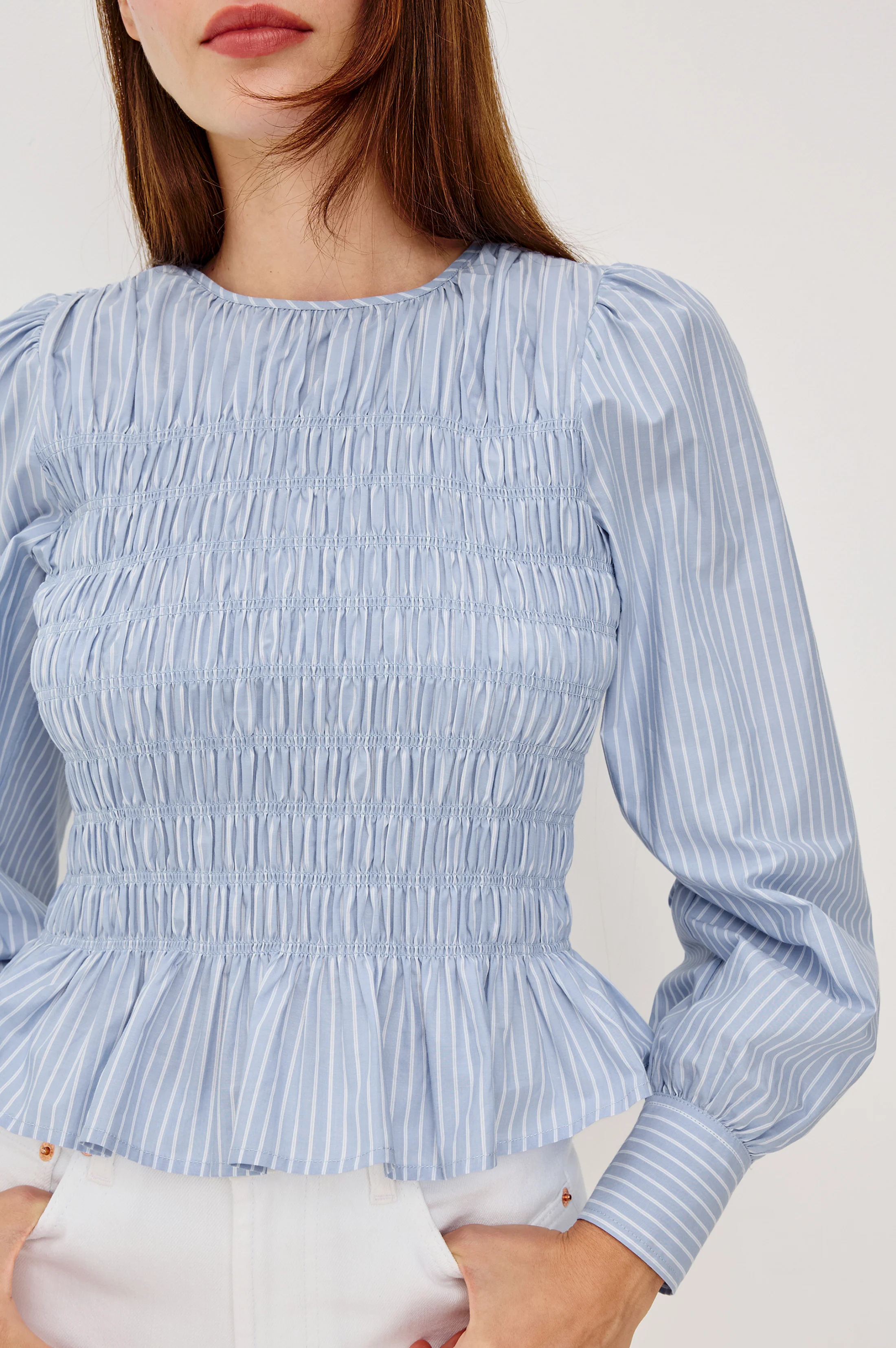 TABI TOP - OXFORD WHITE STRIPE - Image 2