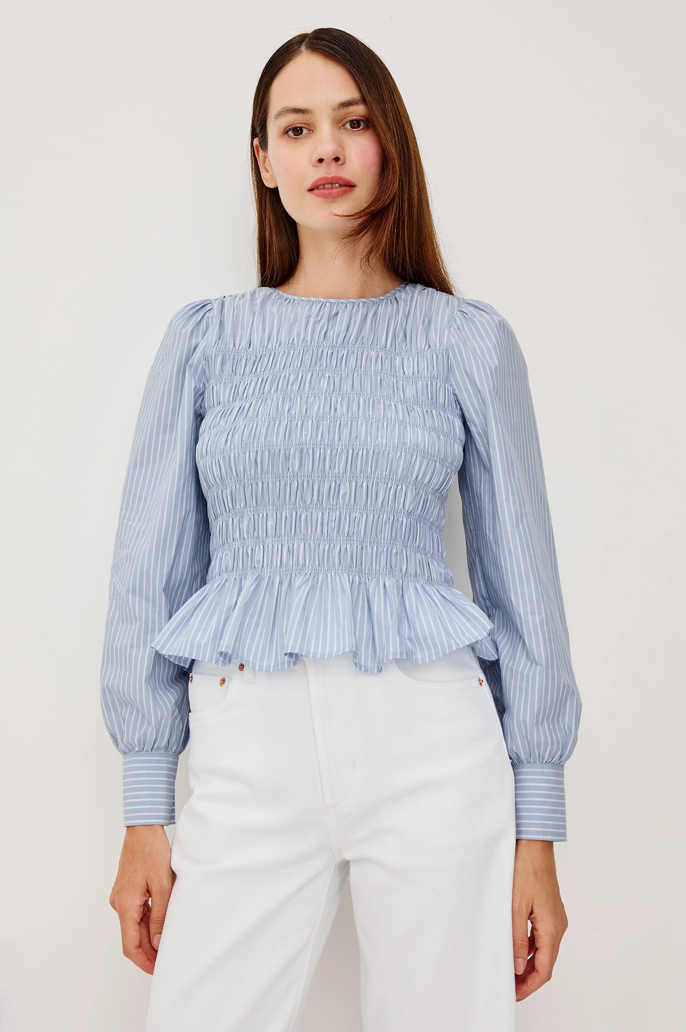 TABI TOP - OXFORD WHITE STRIPE - Image 4