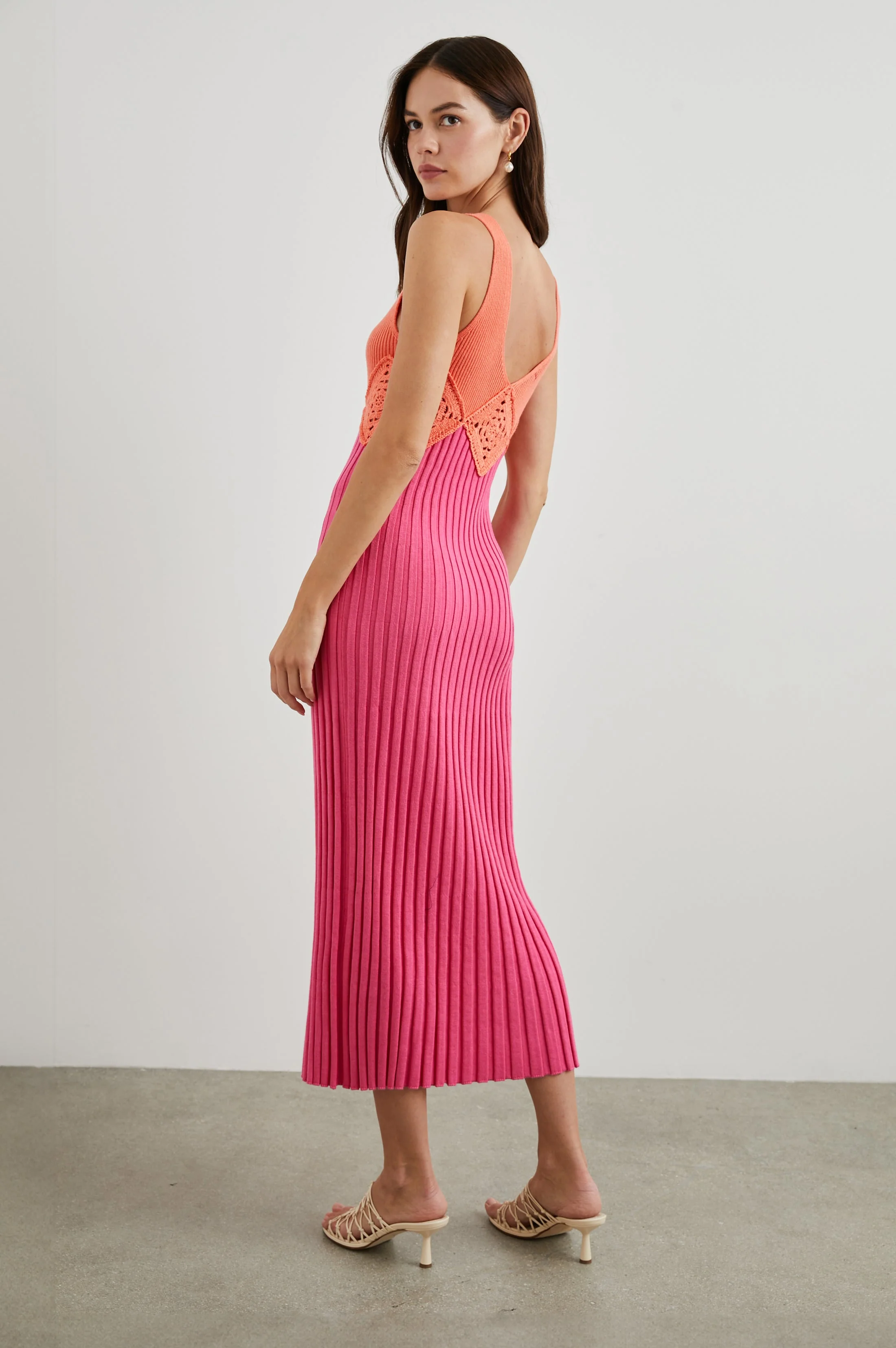 TARYN DRESS - PAPAYA COLORBLOCK - Image 4