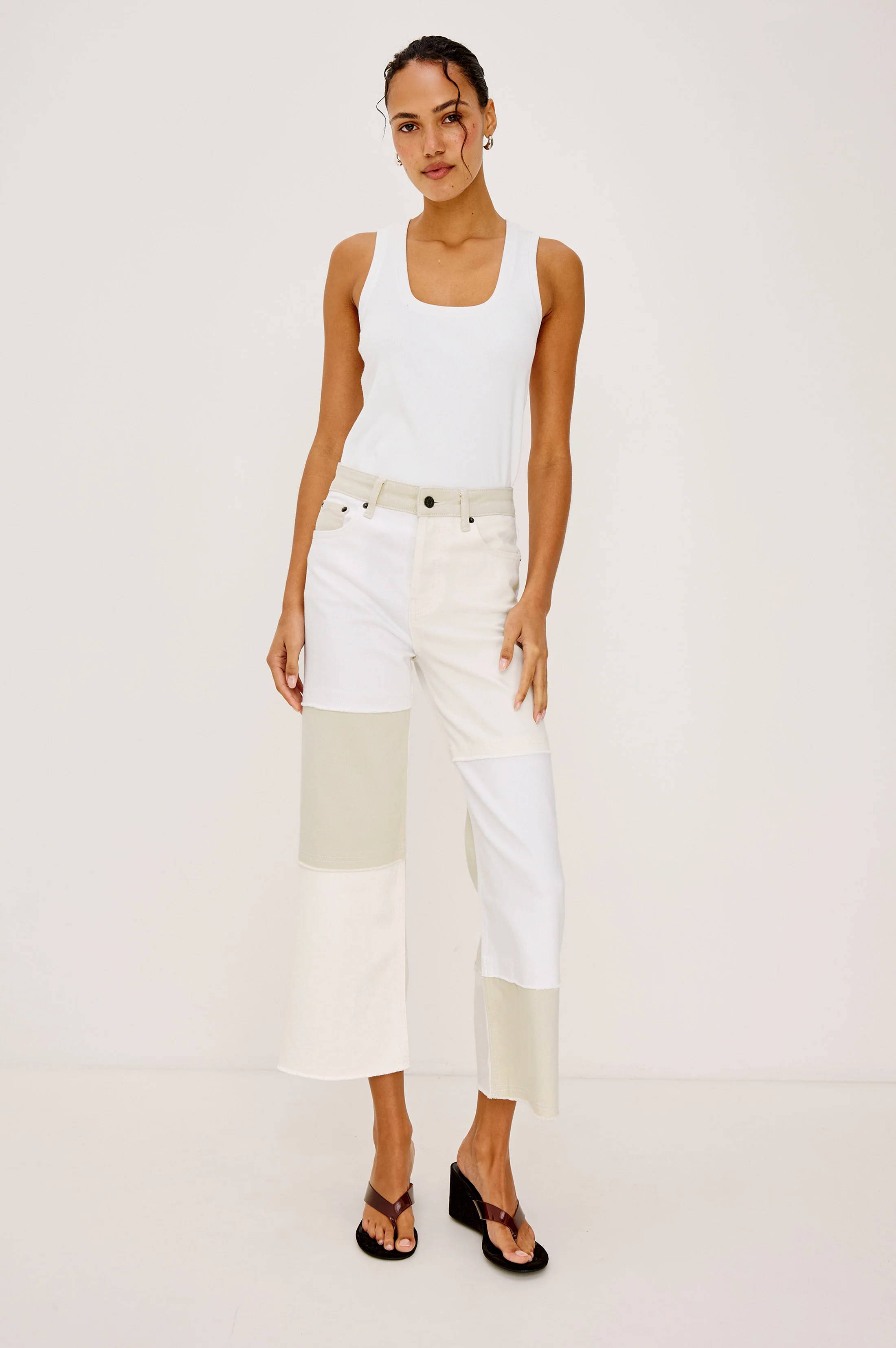GETTY CROP WIDE LEG - ECRU PATCHWORK - Image 4