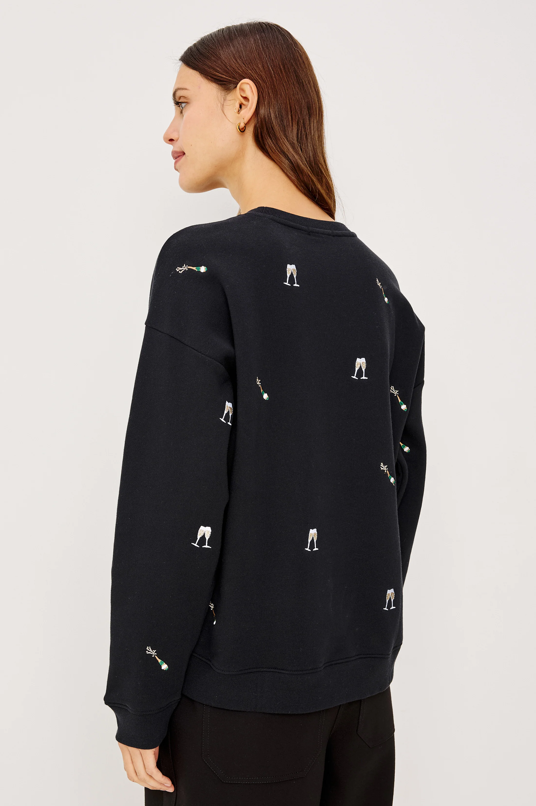 THE VARSITY SWEATSHIRT - BLACK CHAMPAGNE EMBROIDERY - Image 4