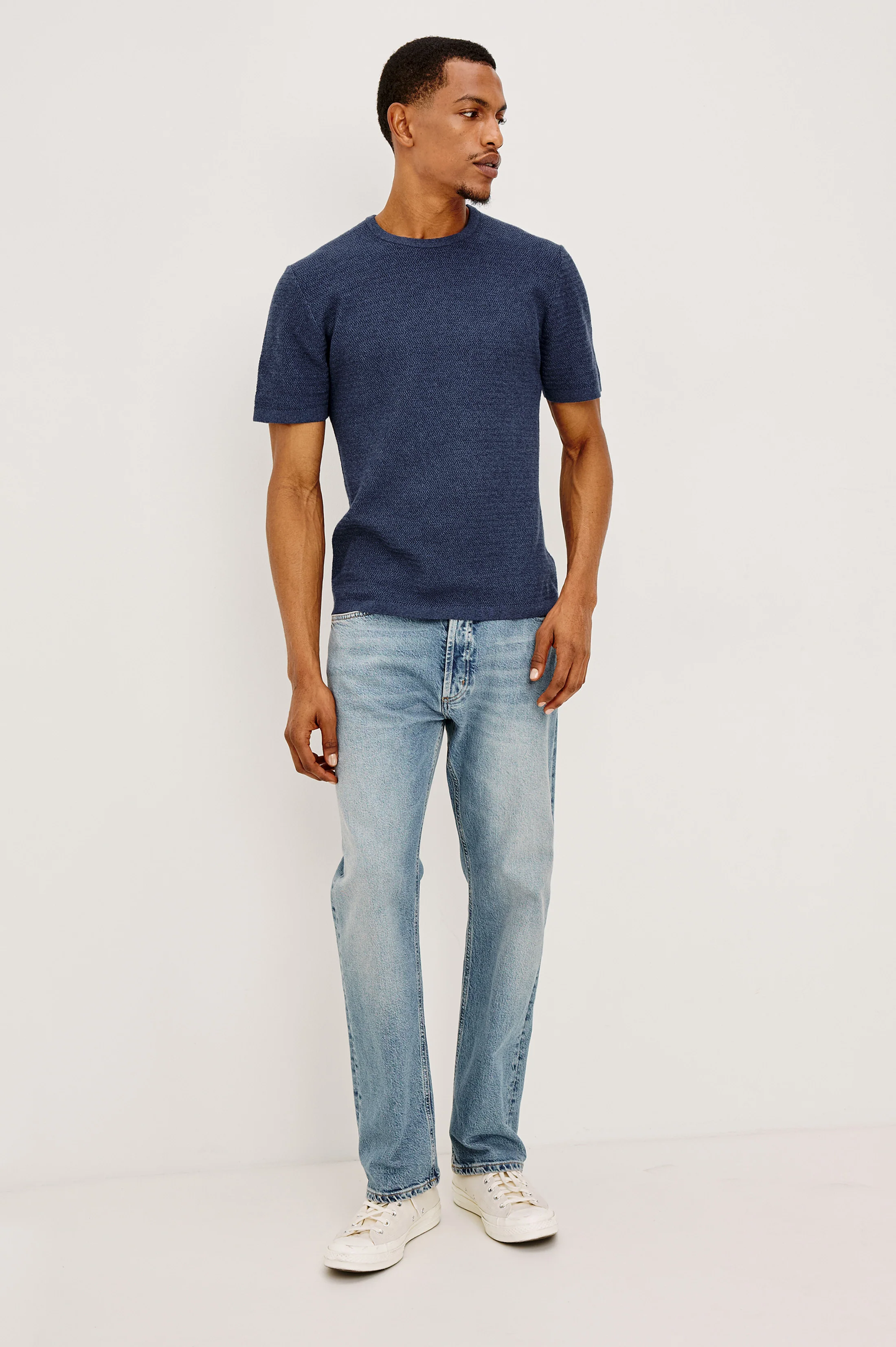 THEO SHORT SLEEVE SWEATER - HARBOUR - Image 3