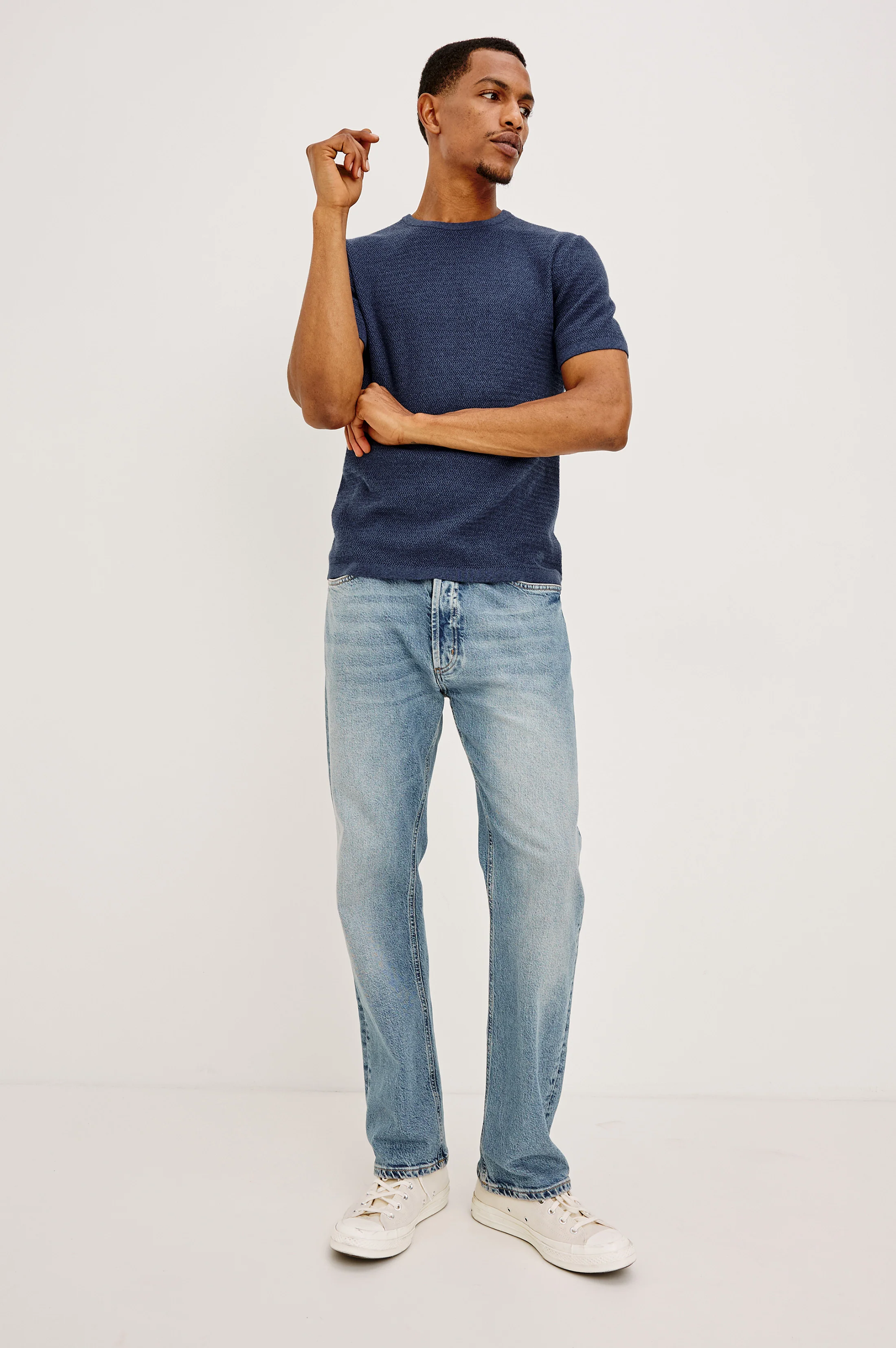 THEO SHORT SLEEVE SWEATER - HARBOUR - Image 4