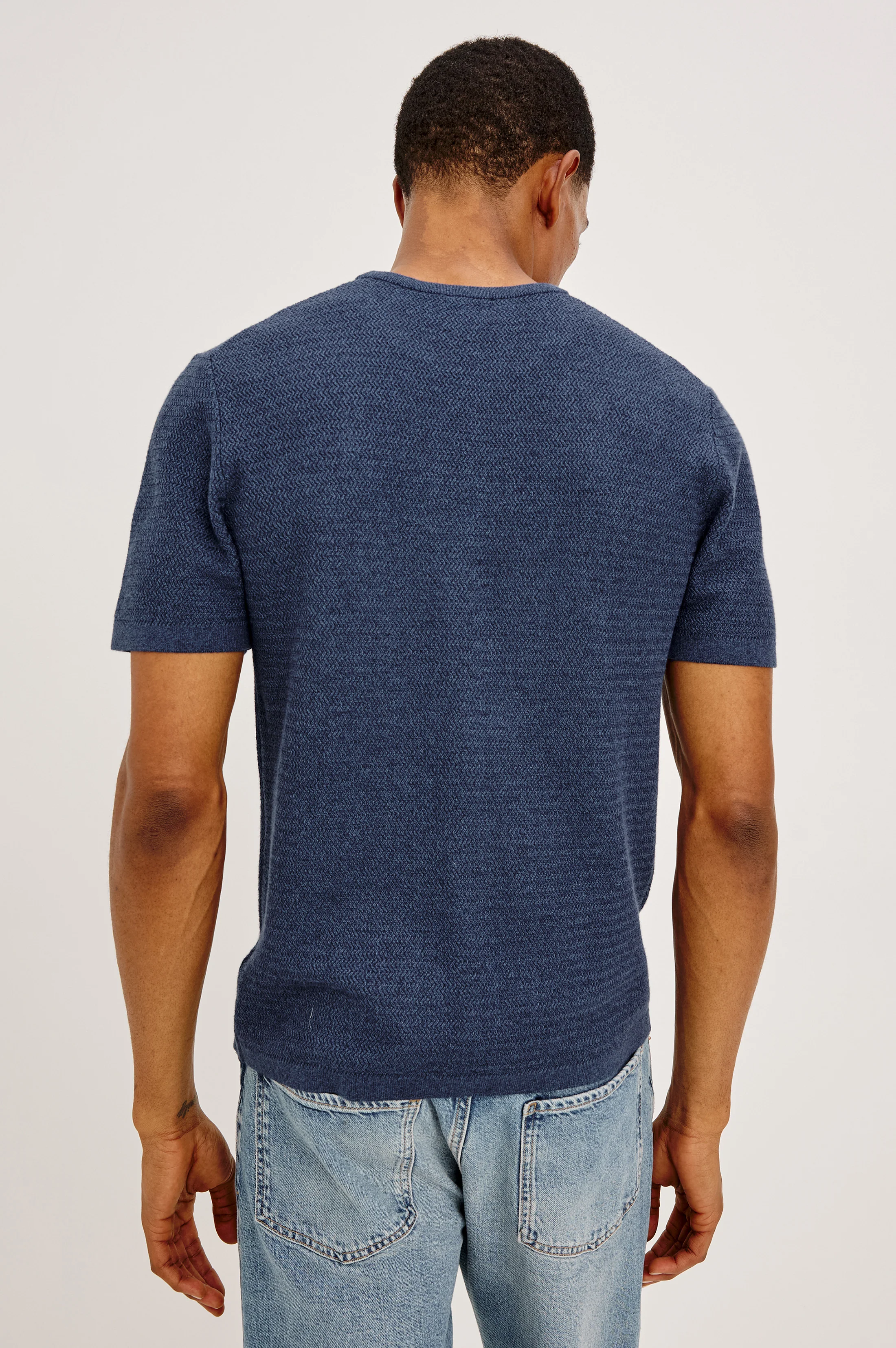 THEO SHORT SLEEVE SWEATER - HARBOUR - Image 5