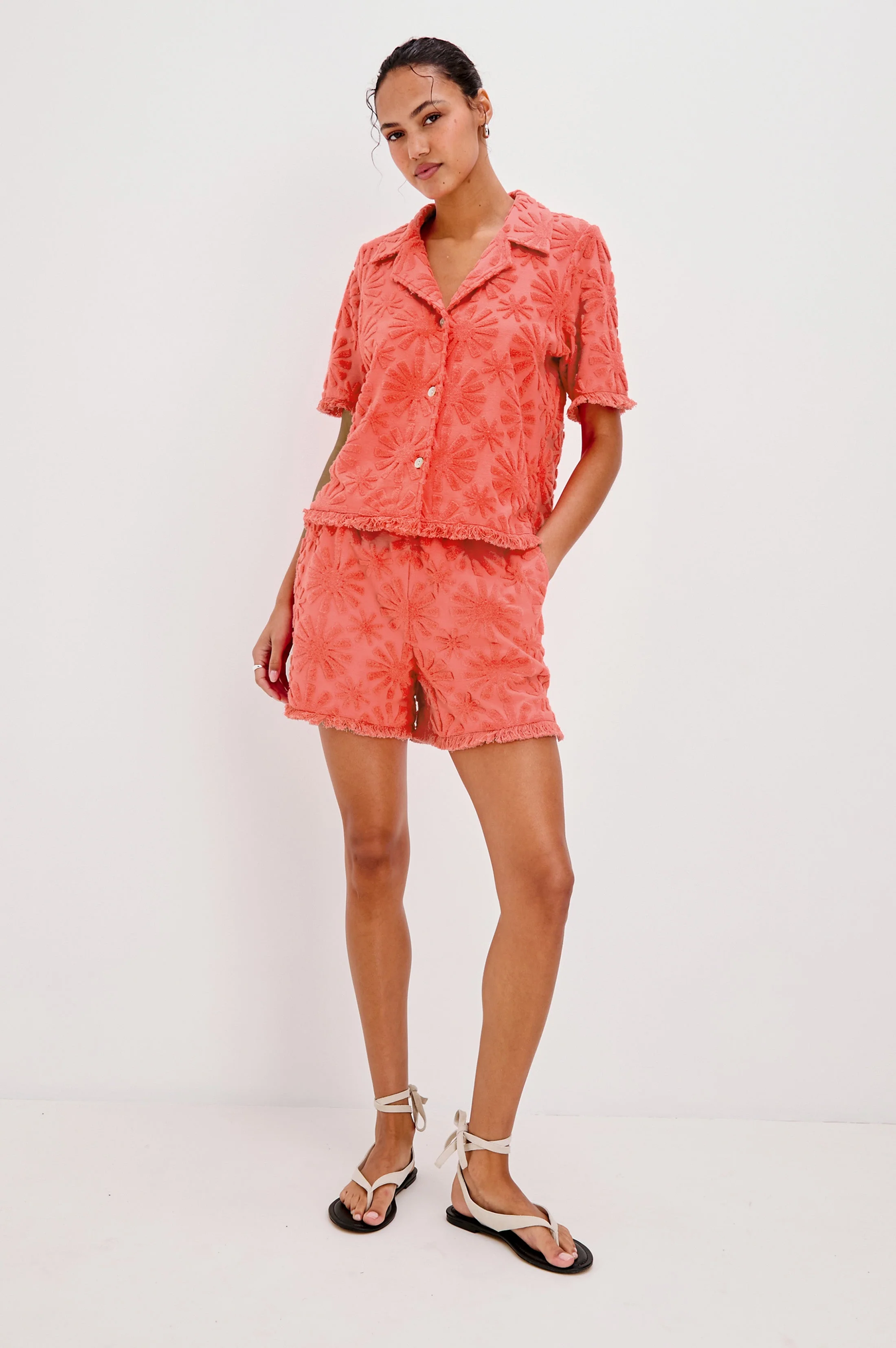 TIFF SHIRT - RED SUNBURST JACQUARD - Image 3