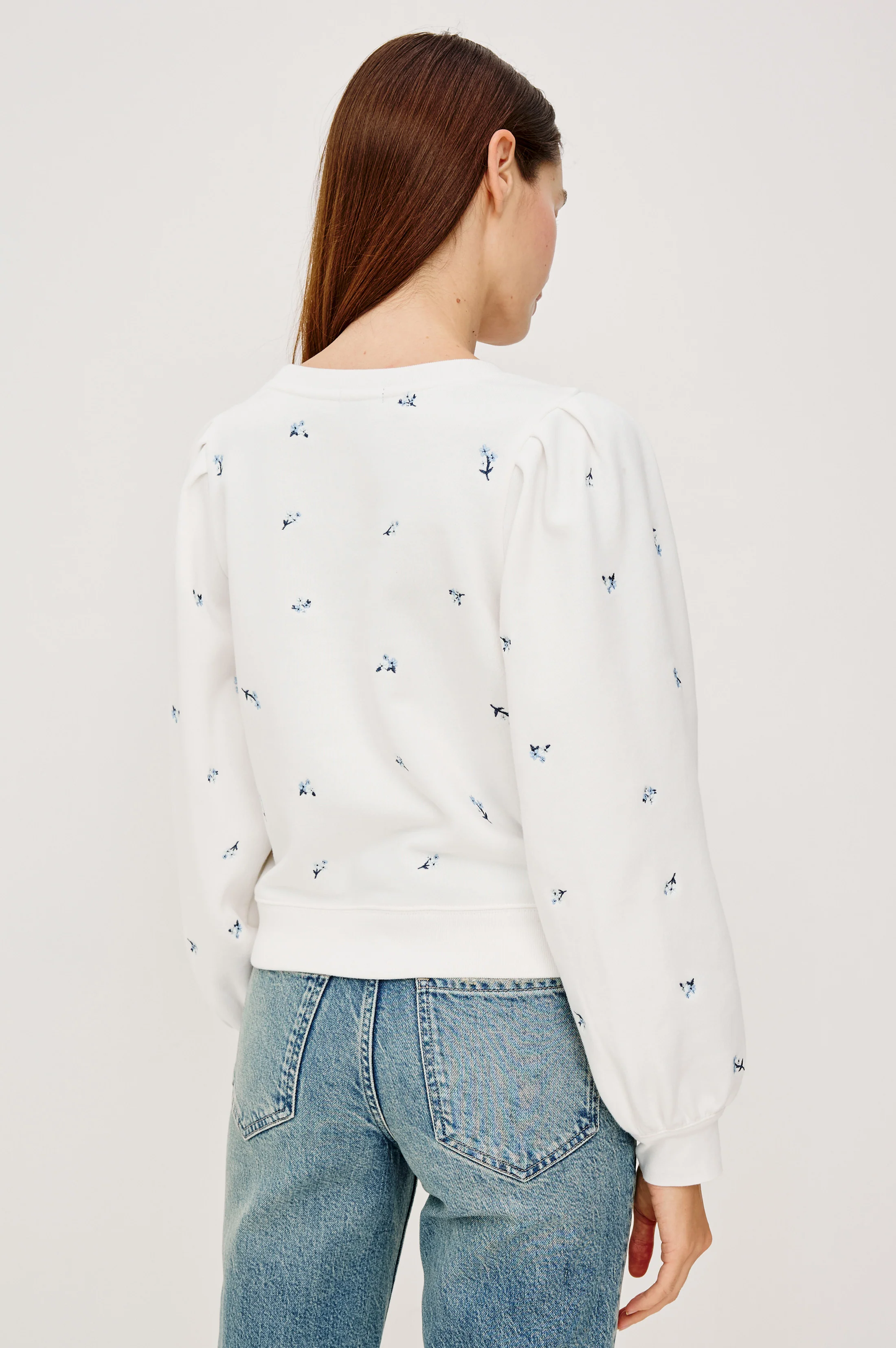 TIFFANY SWEATSHIRT - EMBROIDERED BLUE IRIS - Image 5