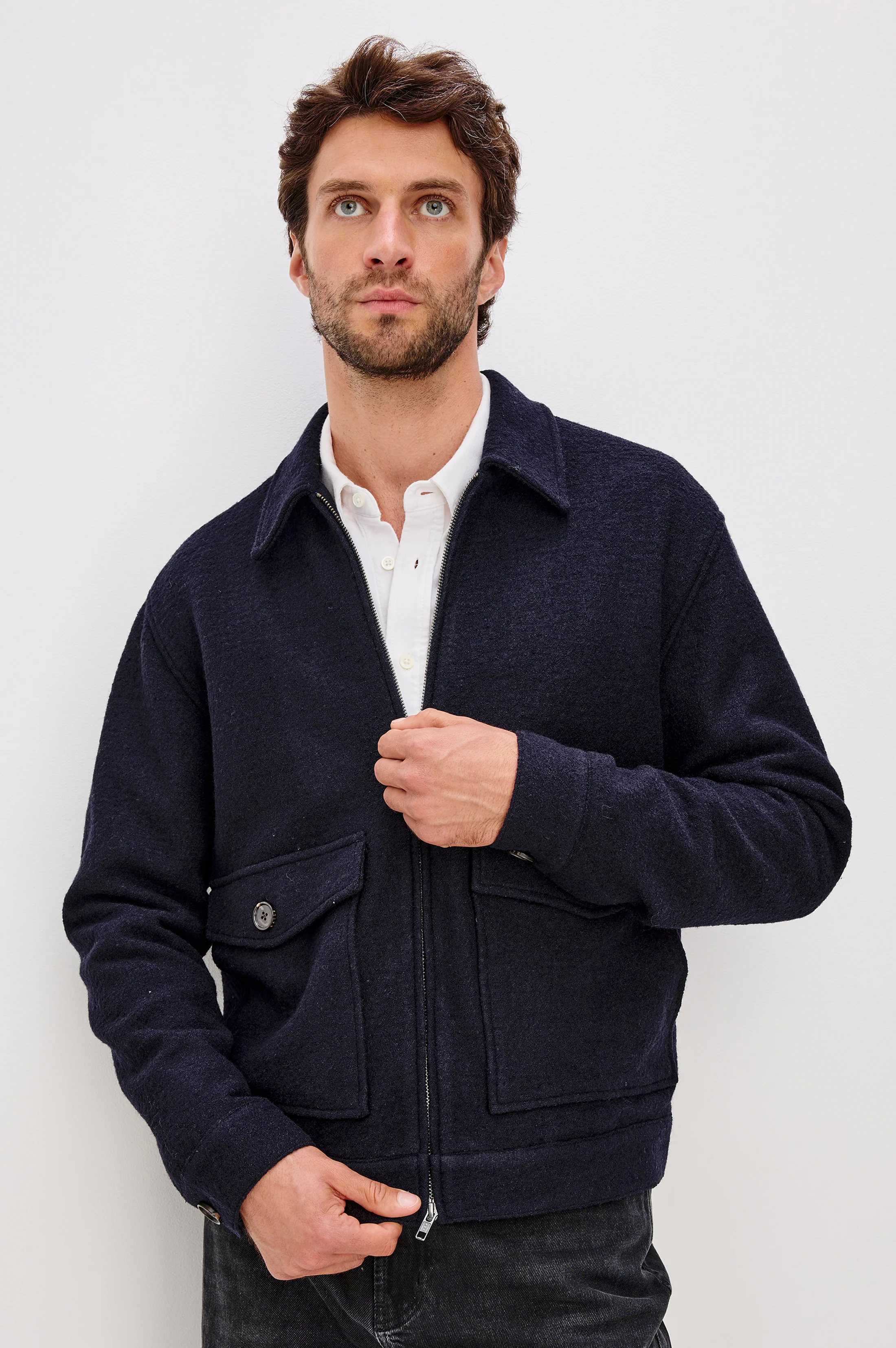 TILLMAN JACKET - NAVY BOUCLE