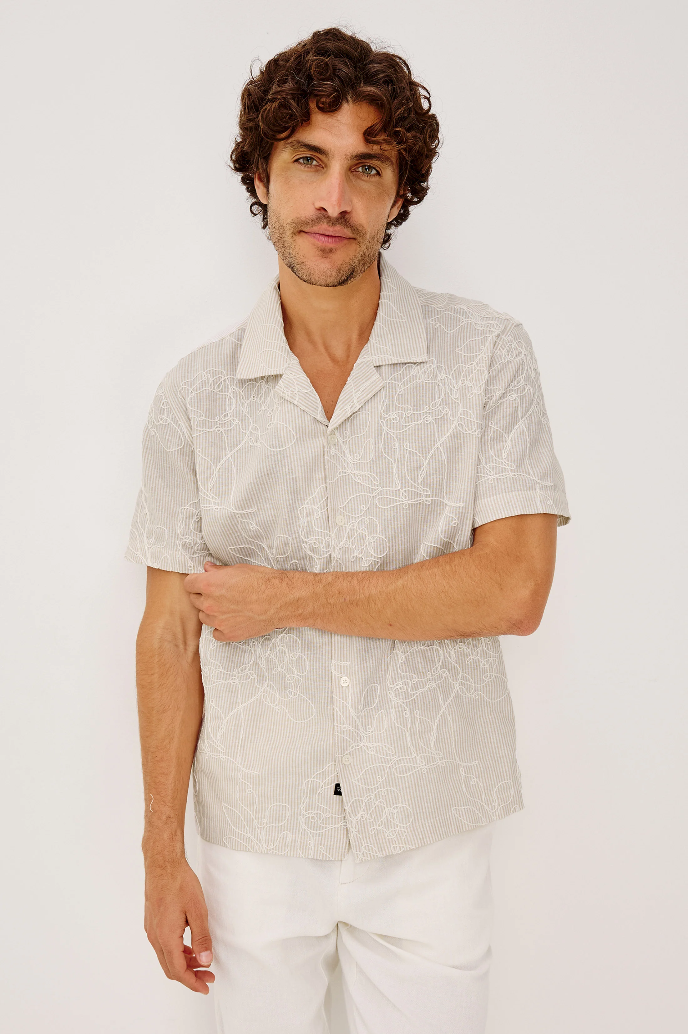 TYLER SHIRT - BOUQUET KHAKI STRIPE - Image 4