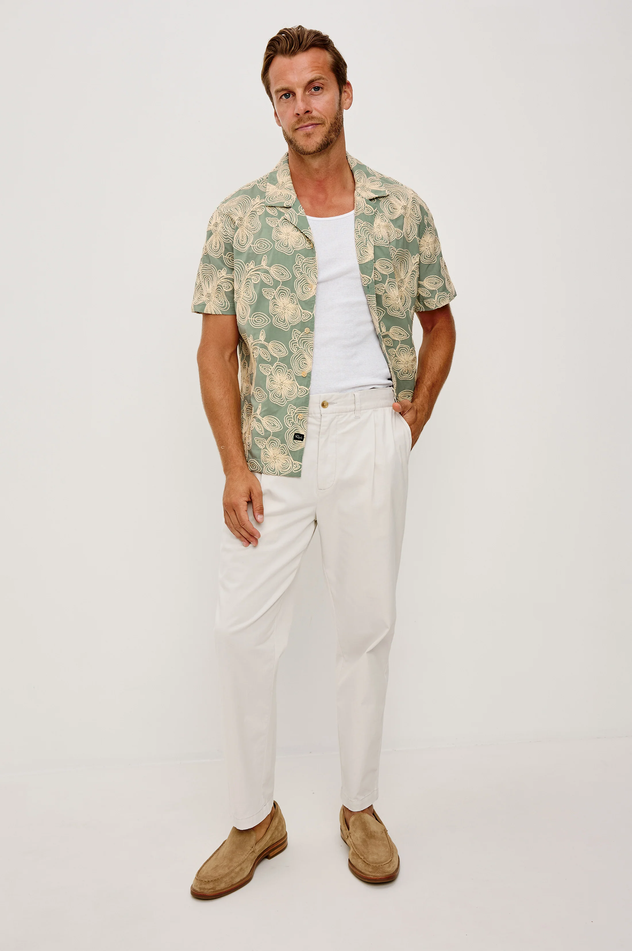 TYLER SHIRT - FLORAL ROPE JADE - Image 3