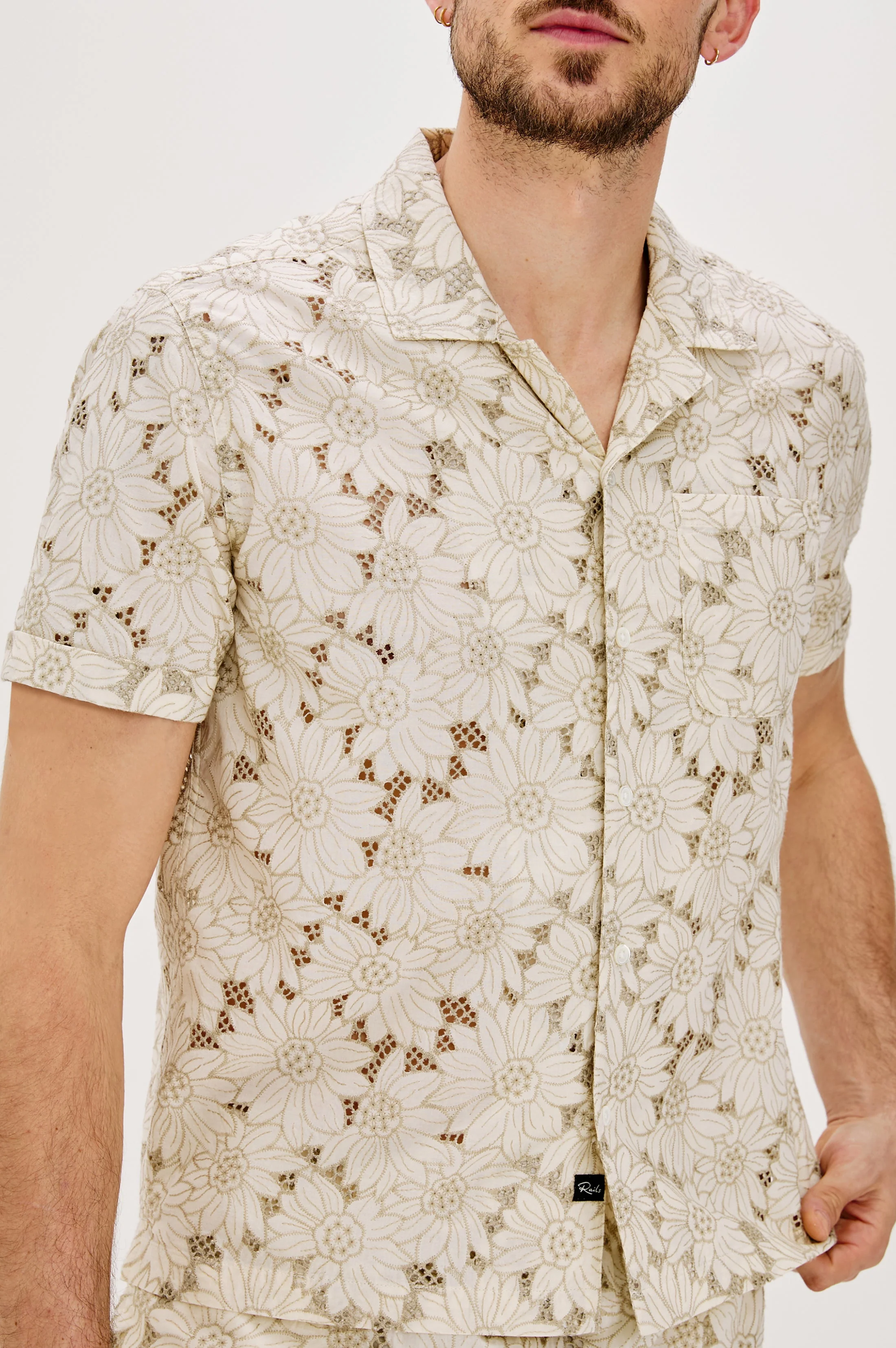 TYLER SHIRT - KHAKI WHITE SUNFLOWER - Image 3