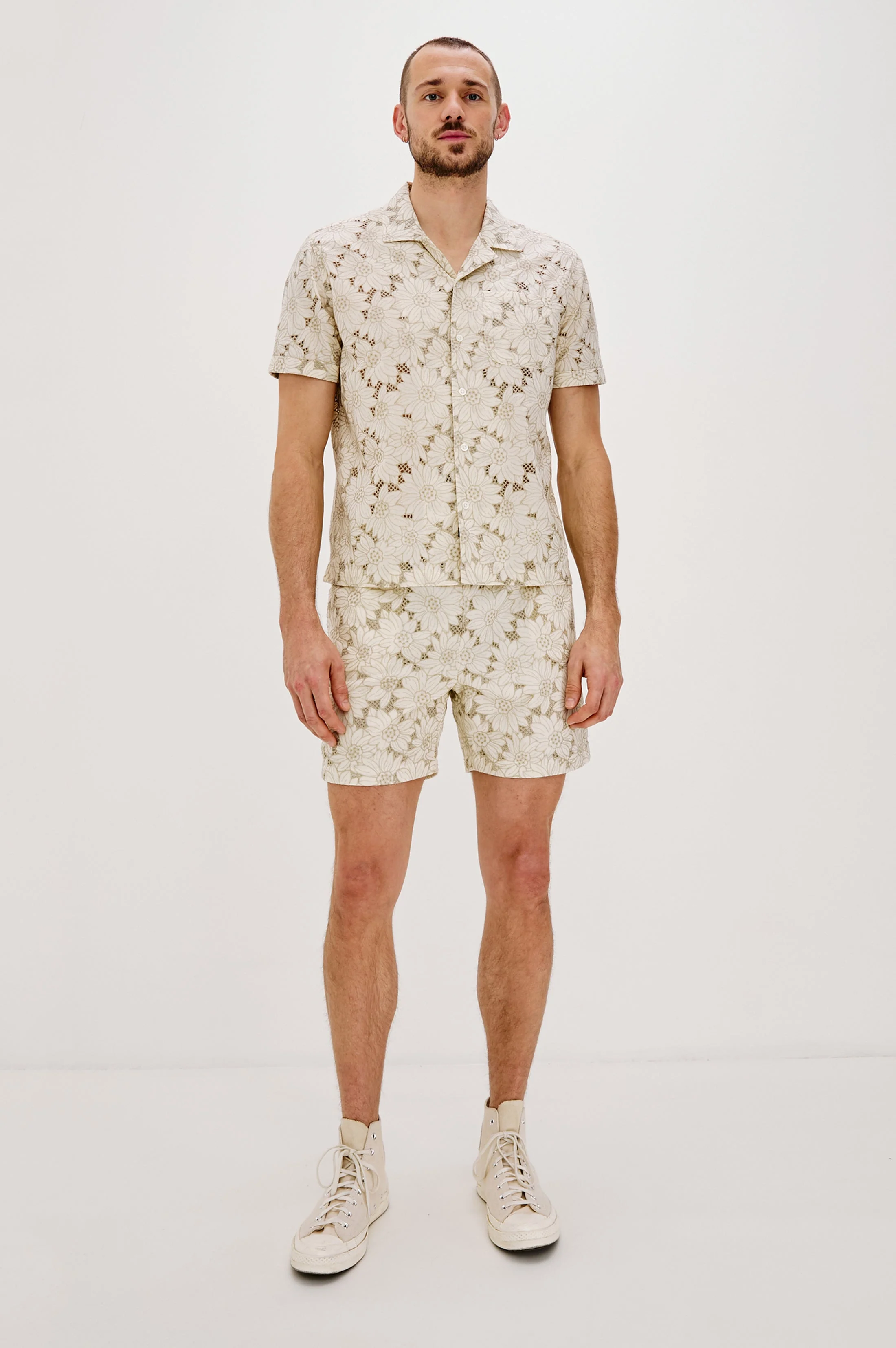 TYLER SHIRT - KHAKI WHITE SUNFLOWER - Image 4