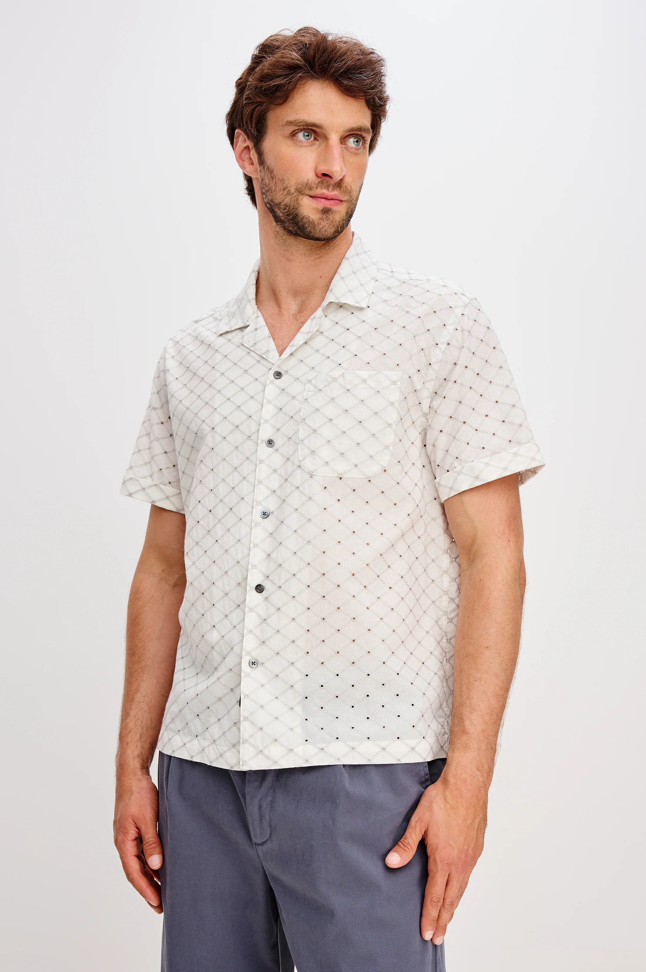 TYLER SHIRT - SILVER BONE DIAMOND