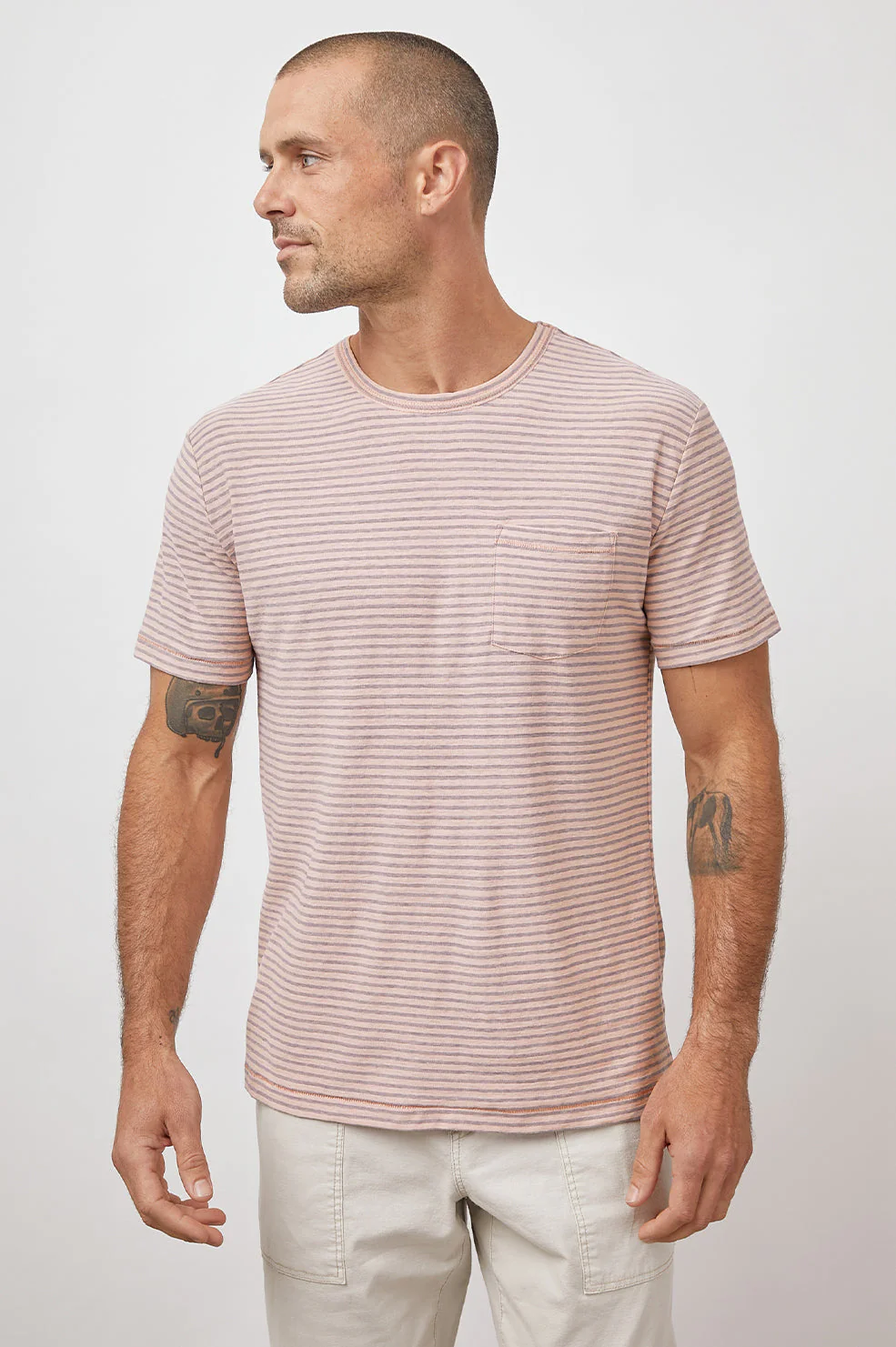 VALENCIA T-SHIRT - ROSE INDIGO STRIPE - Image 4