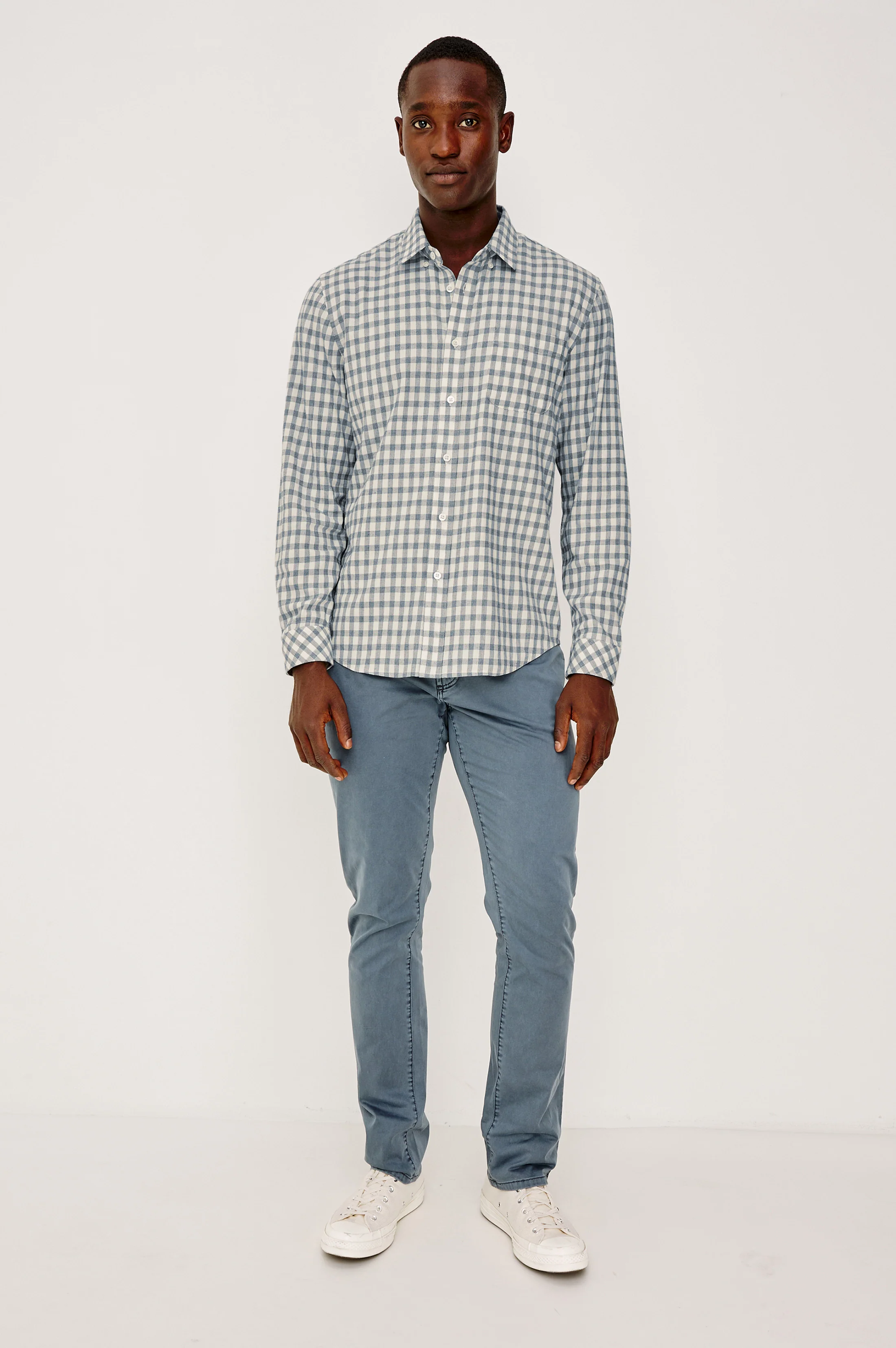 VANCE SHIRT - BONE NAVY CHECK - Image 4