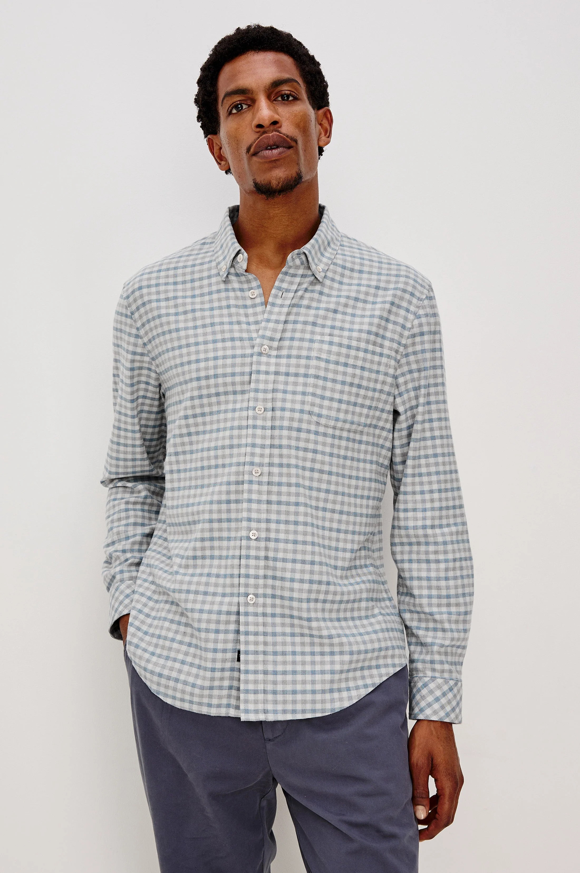 VANCE SHIRT - CHARCOAL BLUE CHECK - Image 3