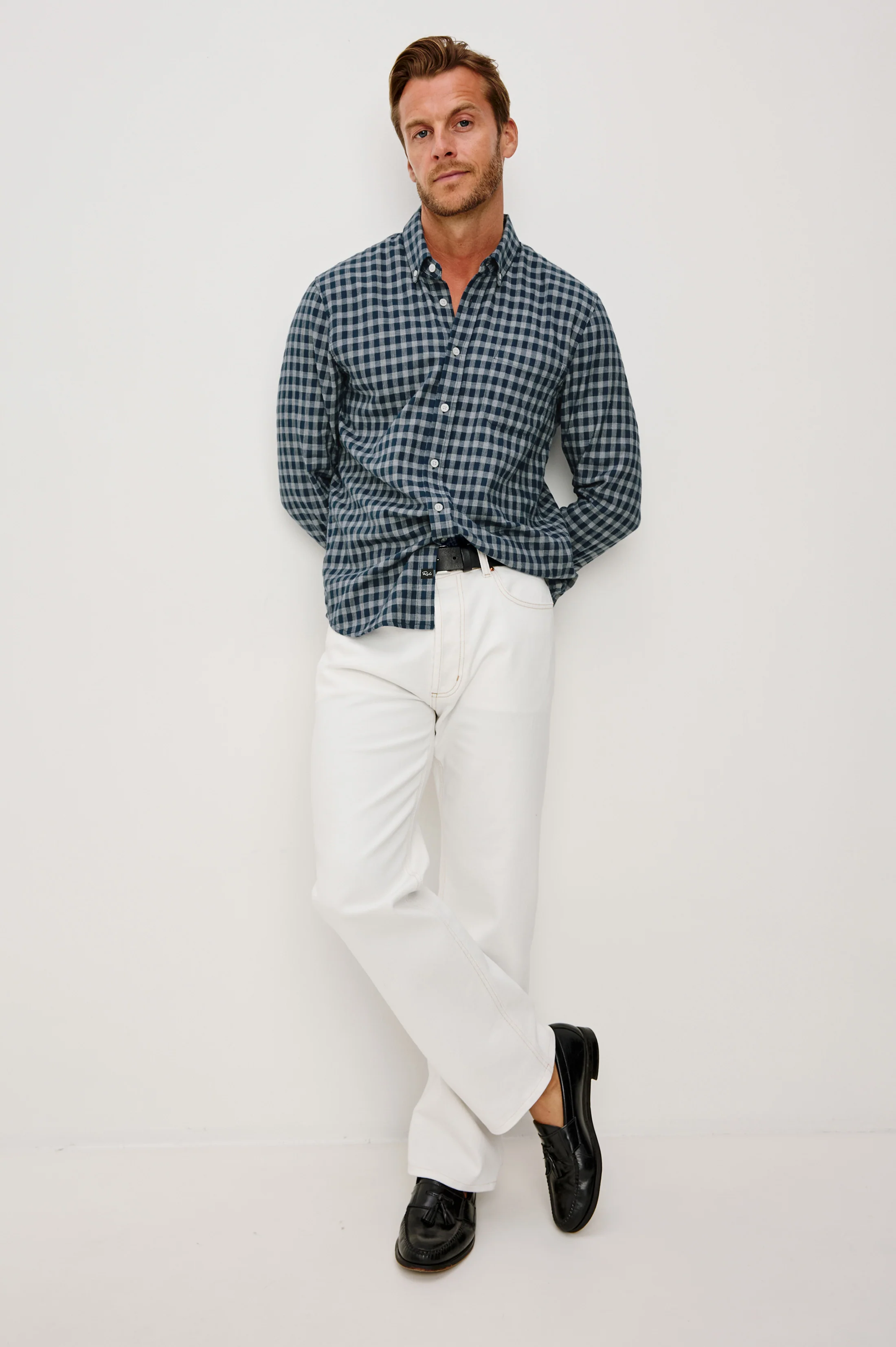 VANCE SHIRT - NAVY IVORY CHECK - Image 3
