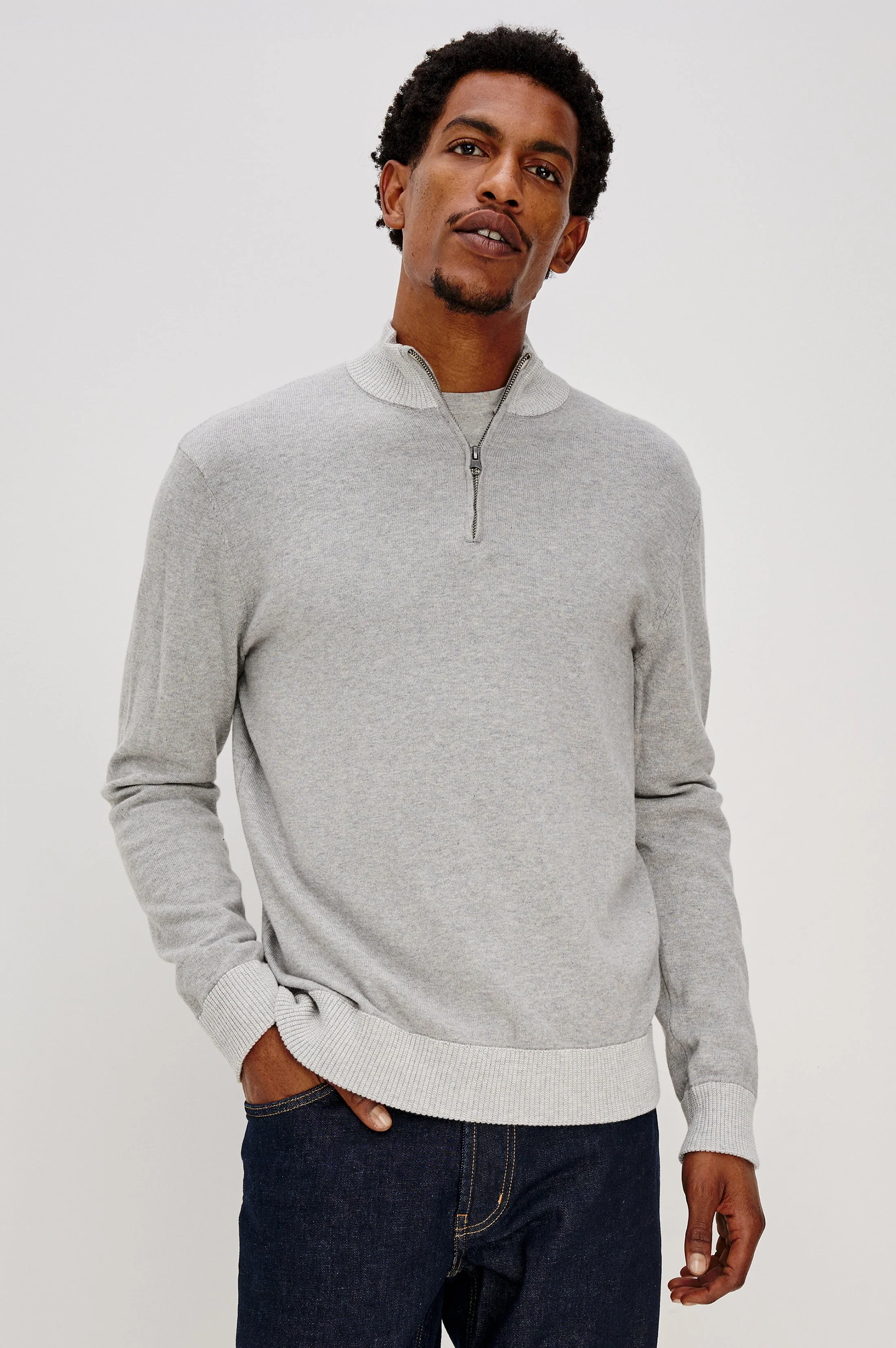 WAYLON SWEATER - GREY HEATHER